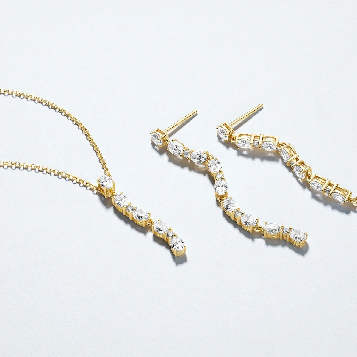 Sif Jakobs Ellera 925 Sterling Silver Earrings with 18 Karat Gold Plating SJ-E2417-CZ-YG - Image 2