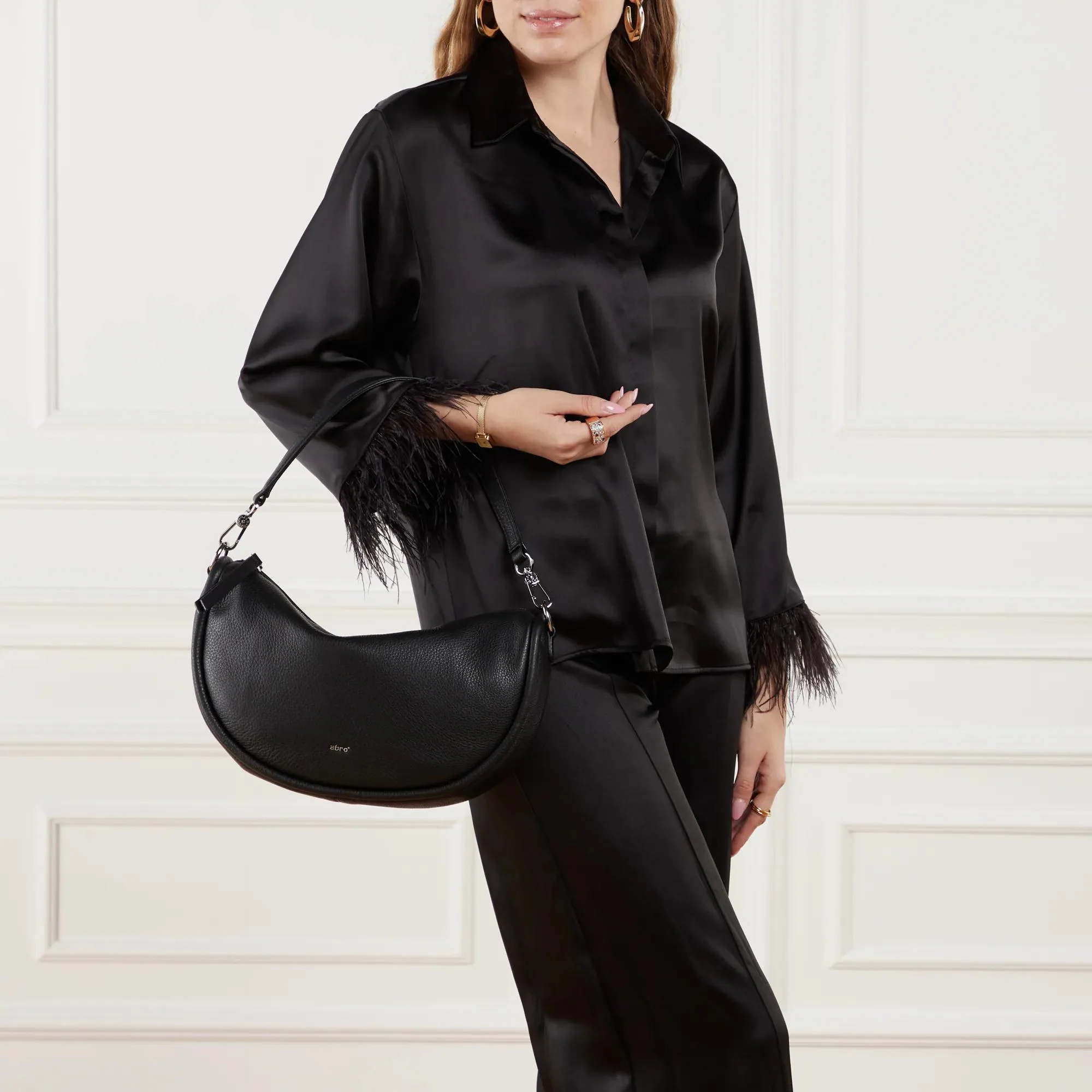 Abro Black Hobo Bag 2001-A0487486 - Image 2