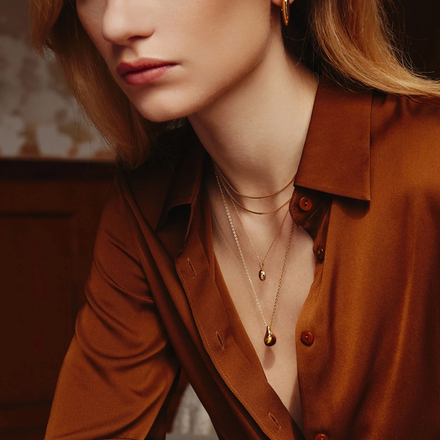 Ania Haie Lady Cozy Gold Coloured Tiger Eye Necklace 2002-AH-N068-05G - Image 2