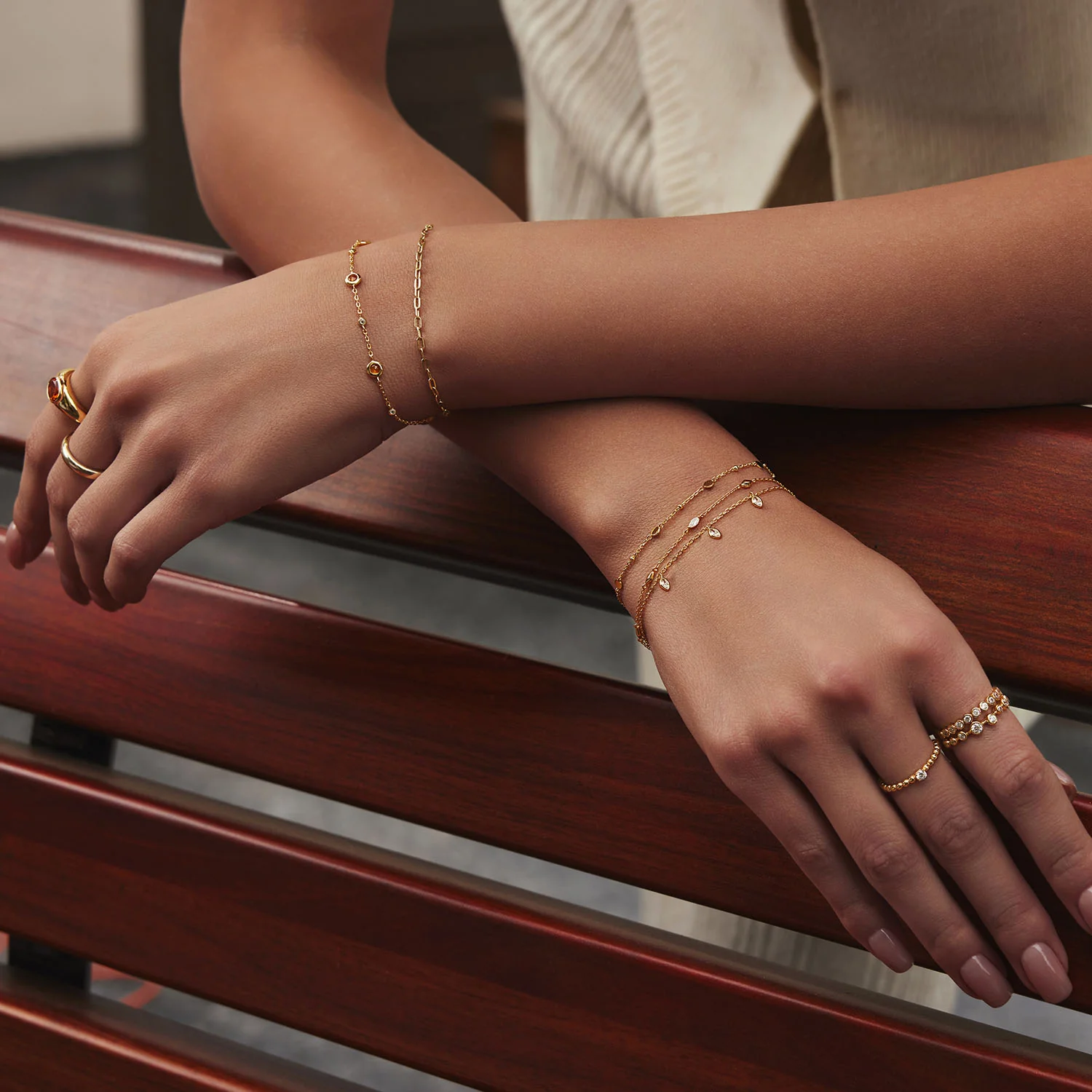 Ania Haie Melodic Poet Gold Nano Gem Station Bracelet S AH-B066-01G - Image 2