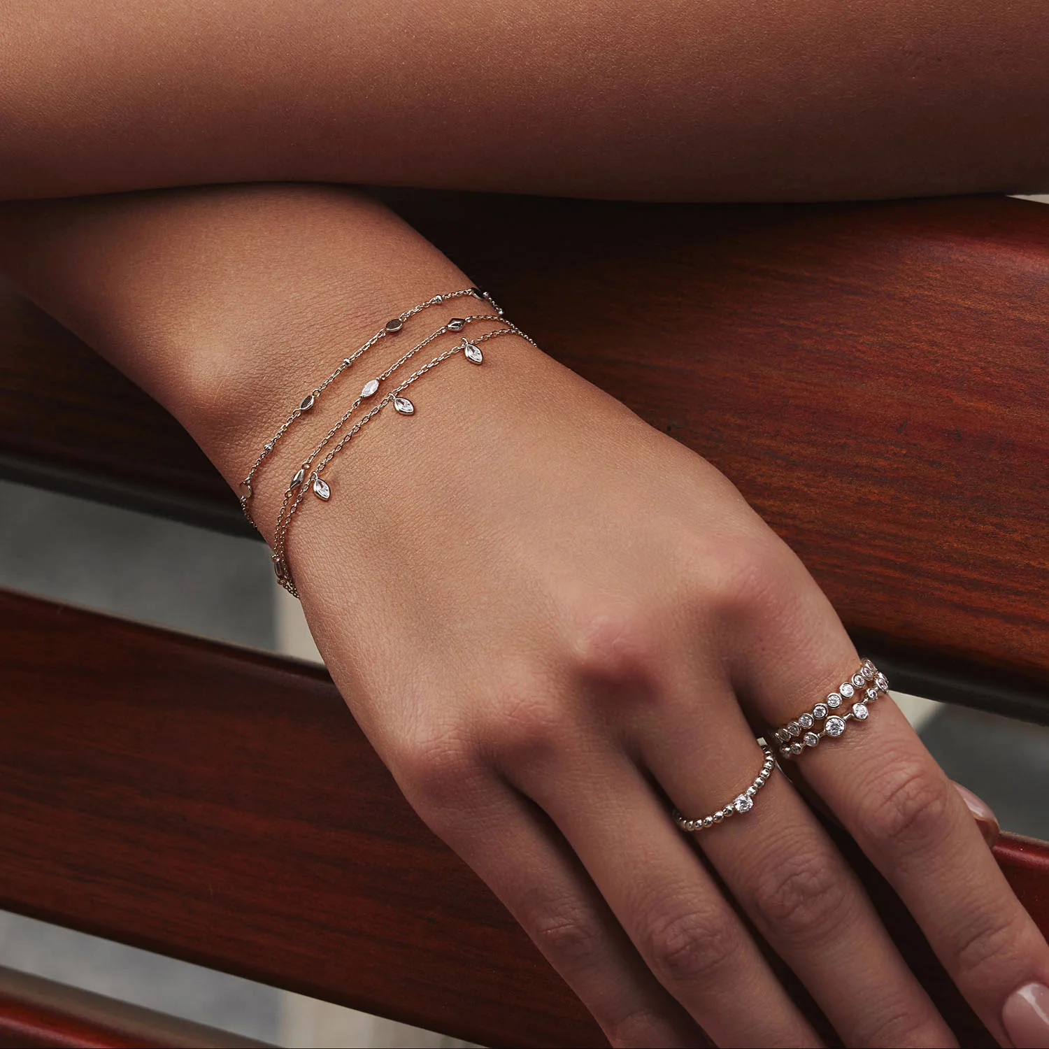 Ania Haie Melodic Poet Silver Multi Rhombus Station Bracelet S AH-B066-03H - Image 2