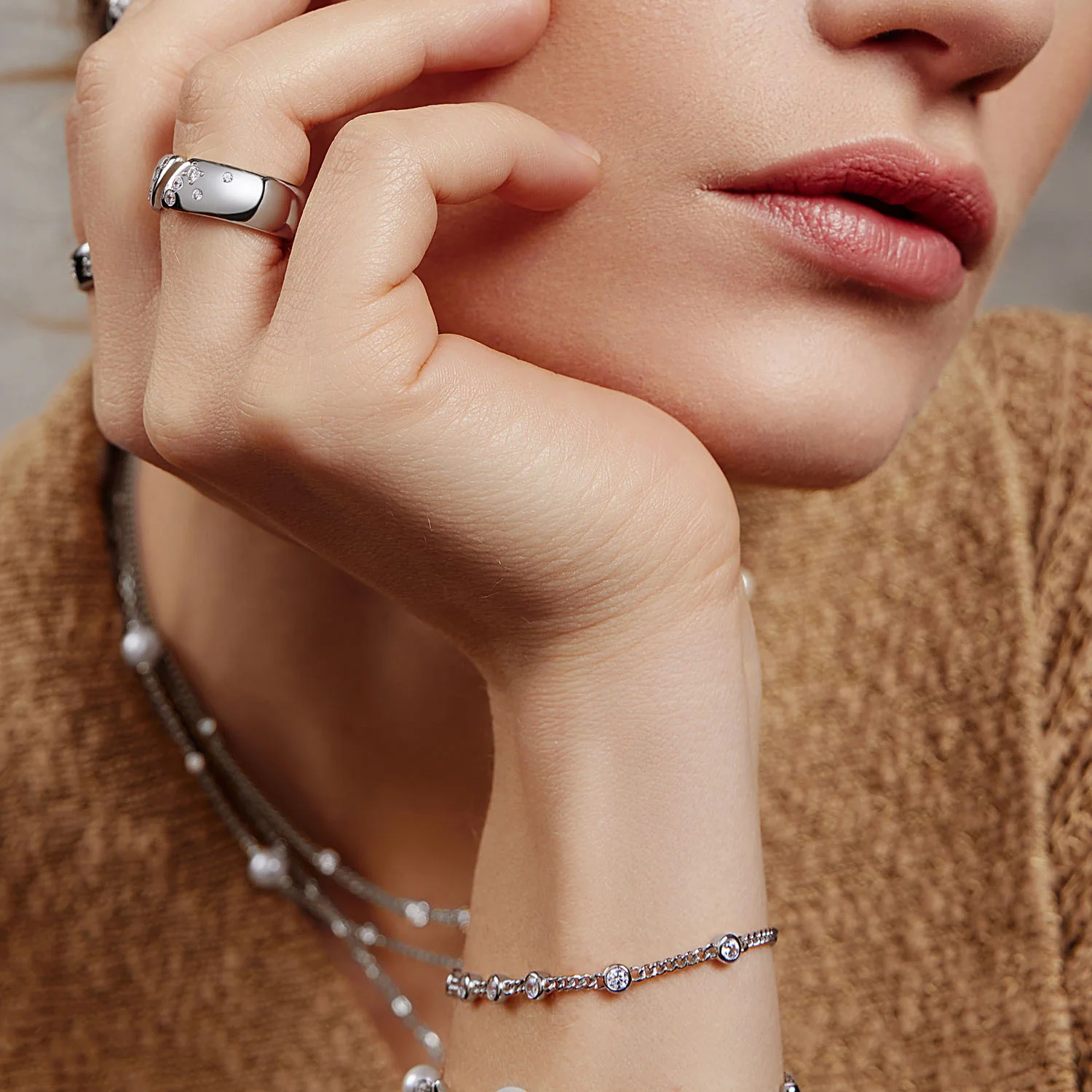 Ania Haie Melodic Poet Silver Multi Station Chain Bracelet S AH-B066-05H - Image 2