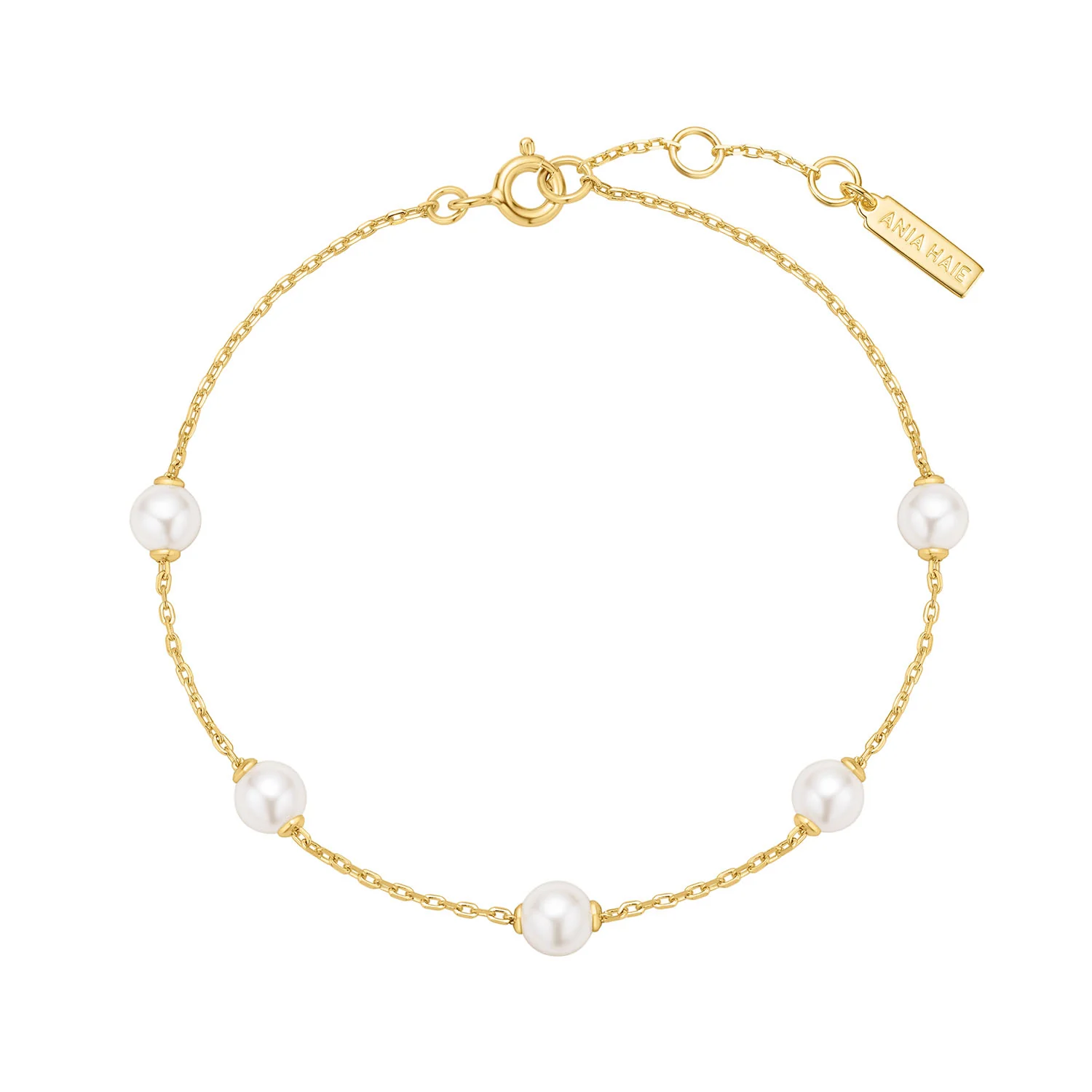 Ania Haie Miss Dainty Gold Coloured Pearl Bracelet AH-B065-01G - Image 3