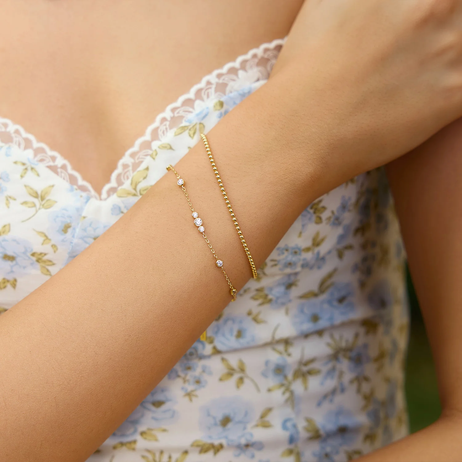 Ania Haie Miss Dainty Gold Coloured Zirconia Bracelet AH-B065-03G - Image 2