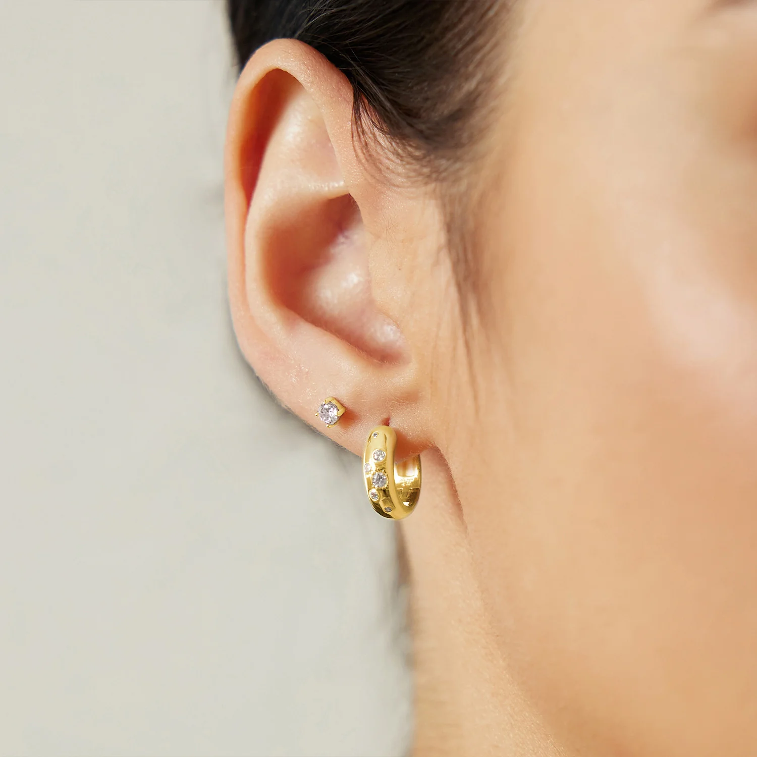 Ania Haie Miss Dainty Gold Coloured Zirconia Earrings AH-E065-04G - Image 2