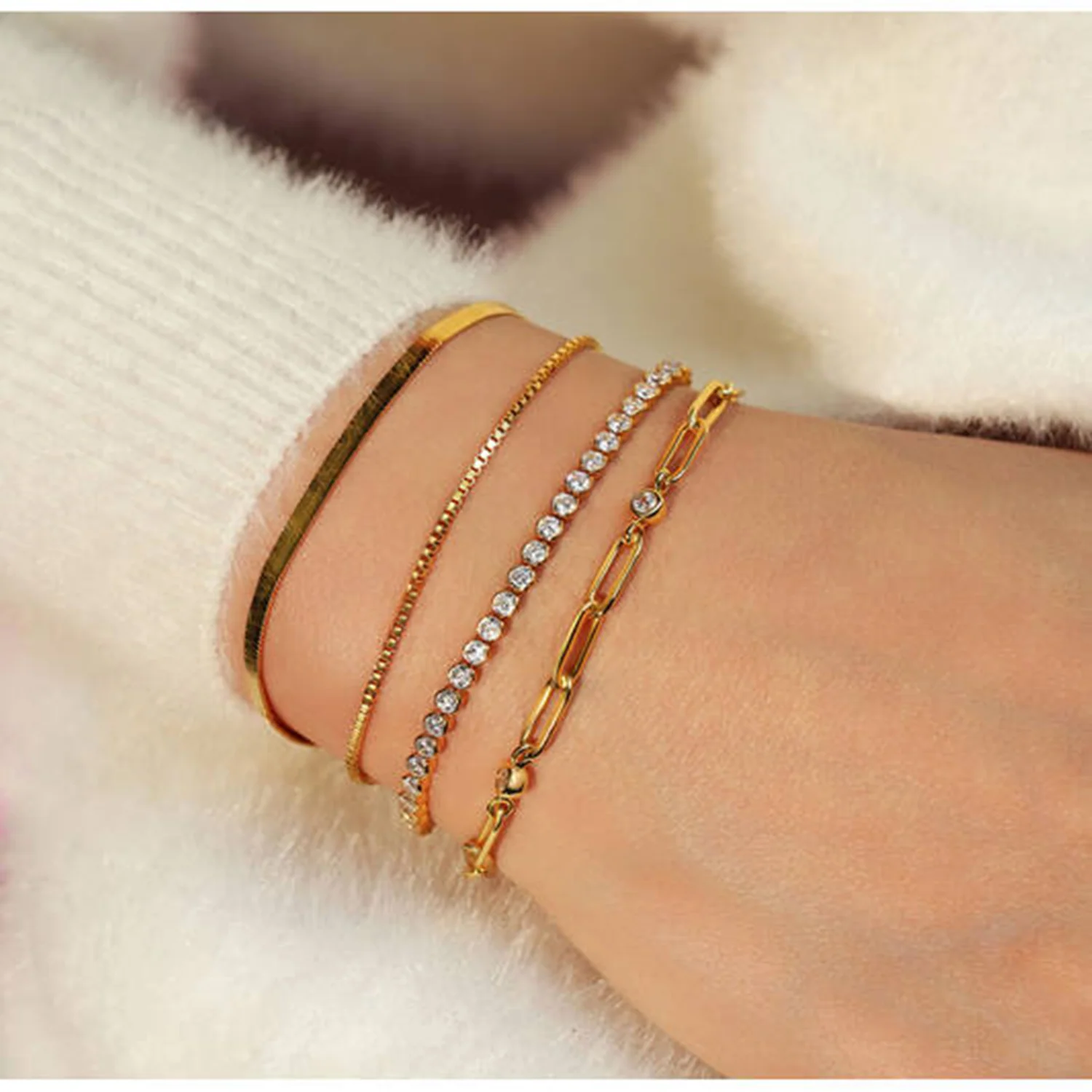 Ania Haie Reimaginer Gold Coloured Paper Clip Chain Bracelet AH-B069-01G - Image 2