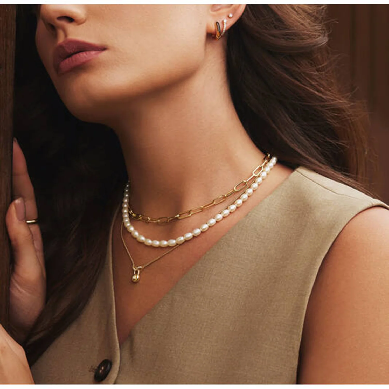 Ania Haie Reimaginer Gold Coloured Pearl Beaded Necklace AH-N069-02G - Image 2