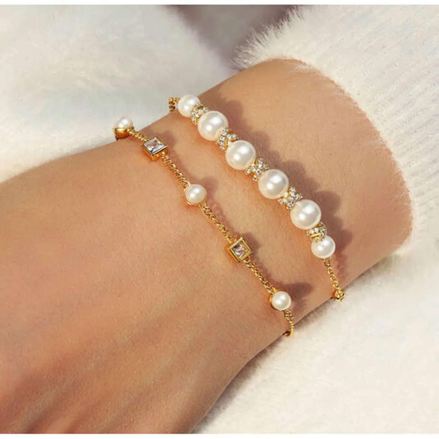 Ania Haie Reimaginer Gold Coloured Pearl Station Bracelet AH-B069-02G - Image 2