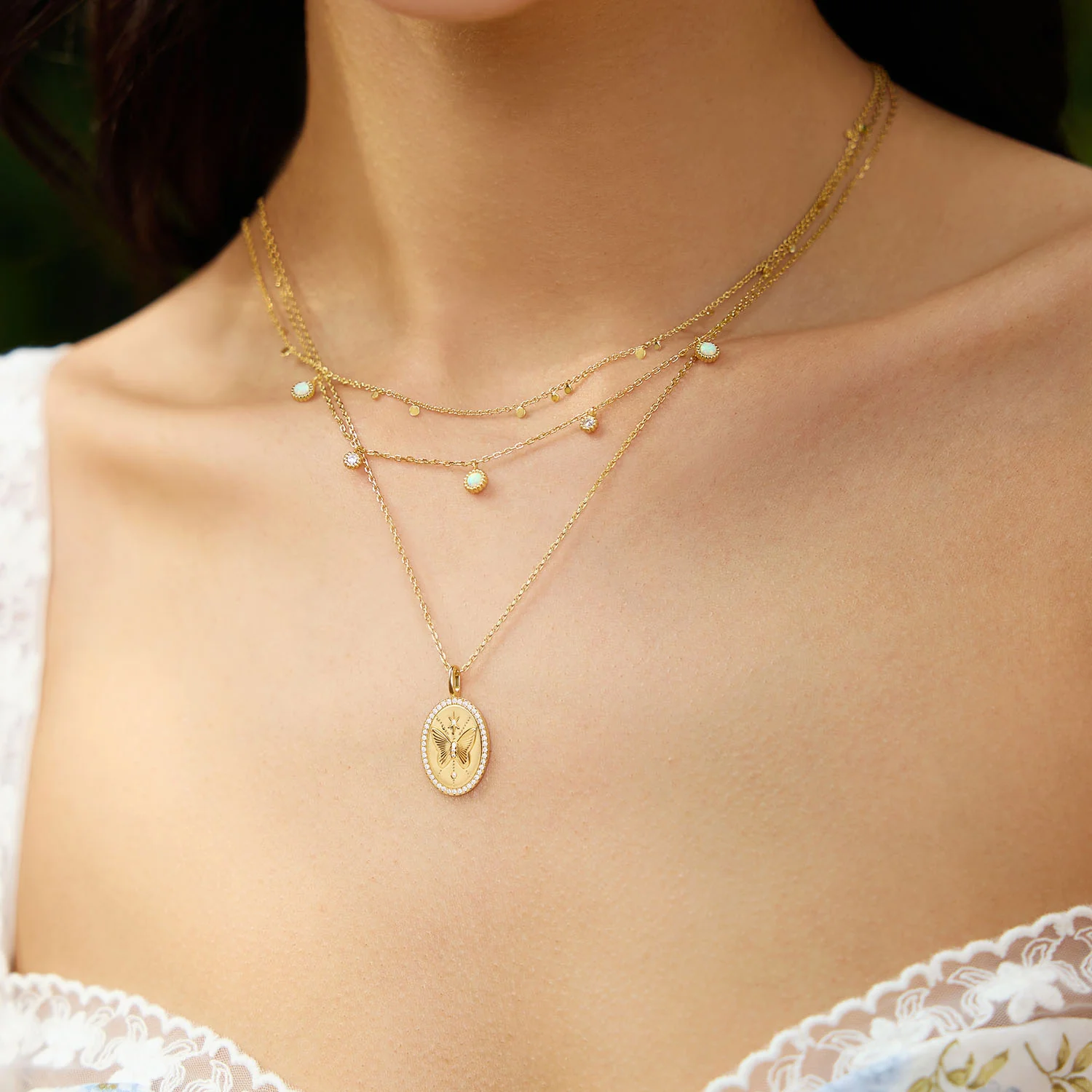 Ania Haie Sunny Sparkler Gold Coloured Kyoto Opal Station Necklace AH-N064-03G - Image 2