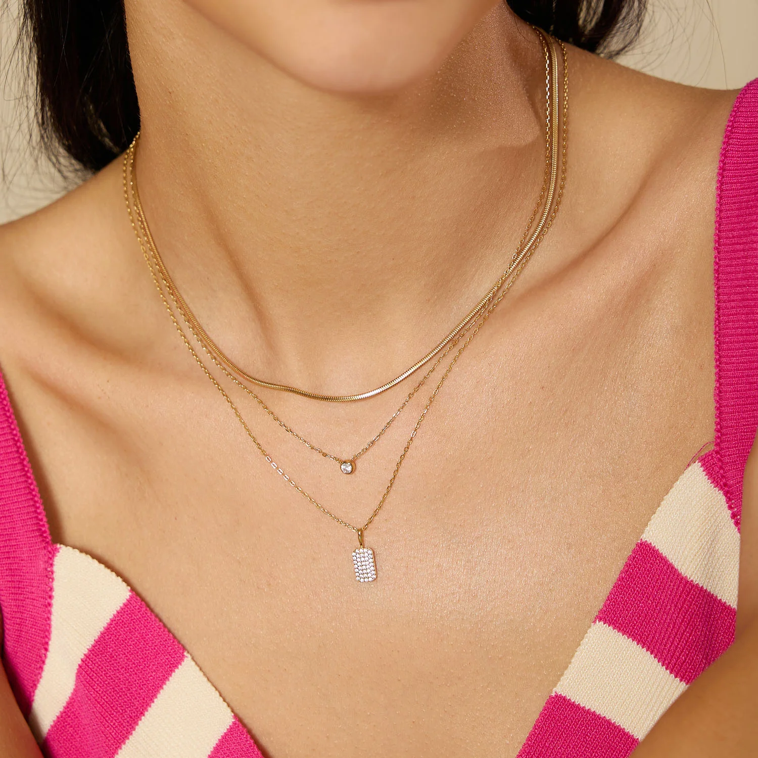 Ania Haie Sunny Sparkler Gold Coloured Pave Pendant Necklace AH-N064-01G - Image 2