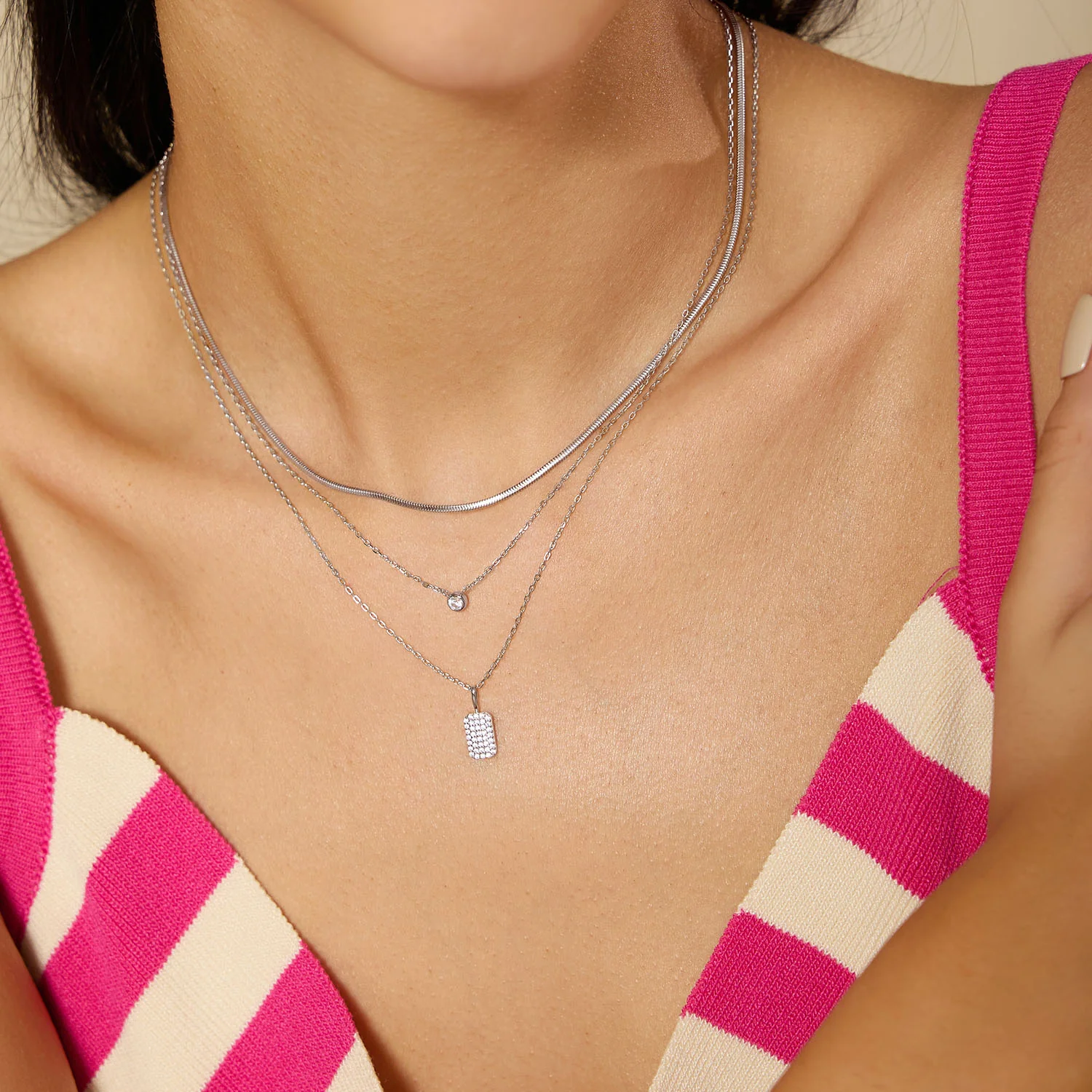 Ania Haie Sunny Sparkler Silver Pave Pendant Necklace AH-N064-01H - Image 2