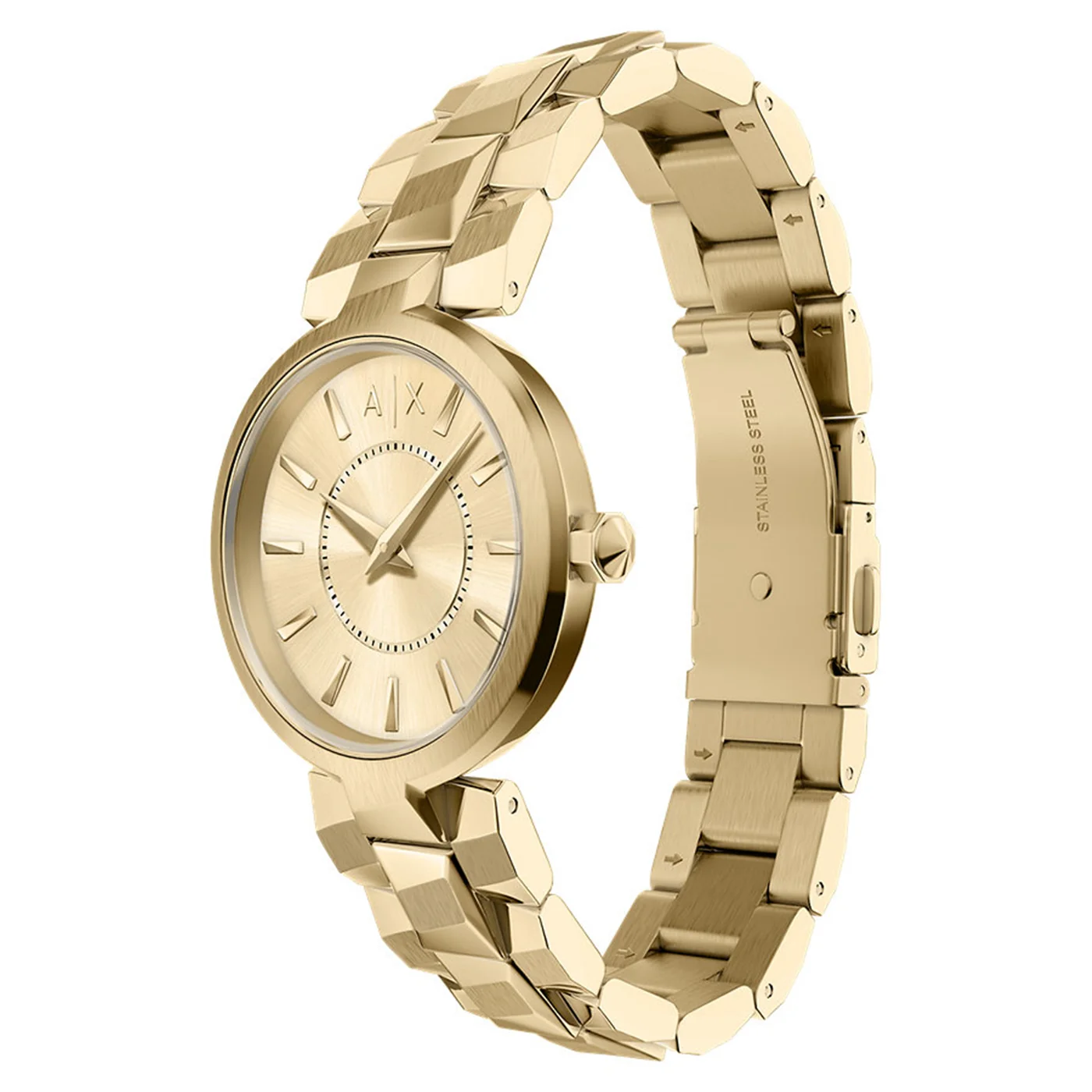 Armani Exchange Audora Round Gold Dial Watch AX4407 - Image 2