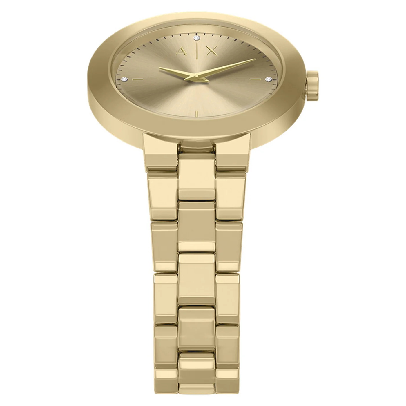 Armani Exchange Round Gold Watch with Gold Bracelet AX7177SET - Image 4