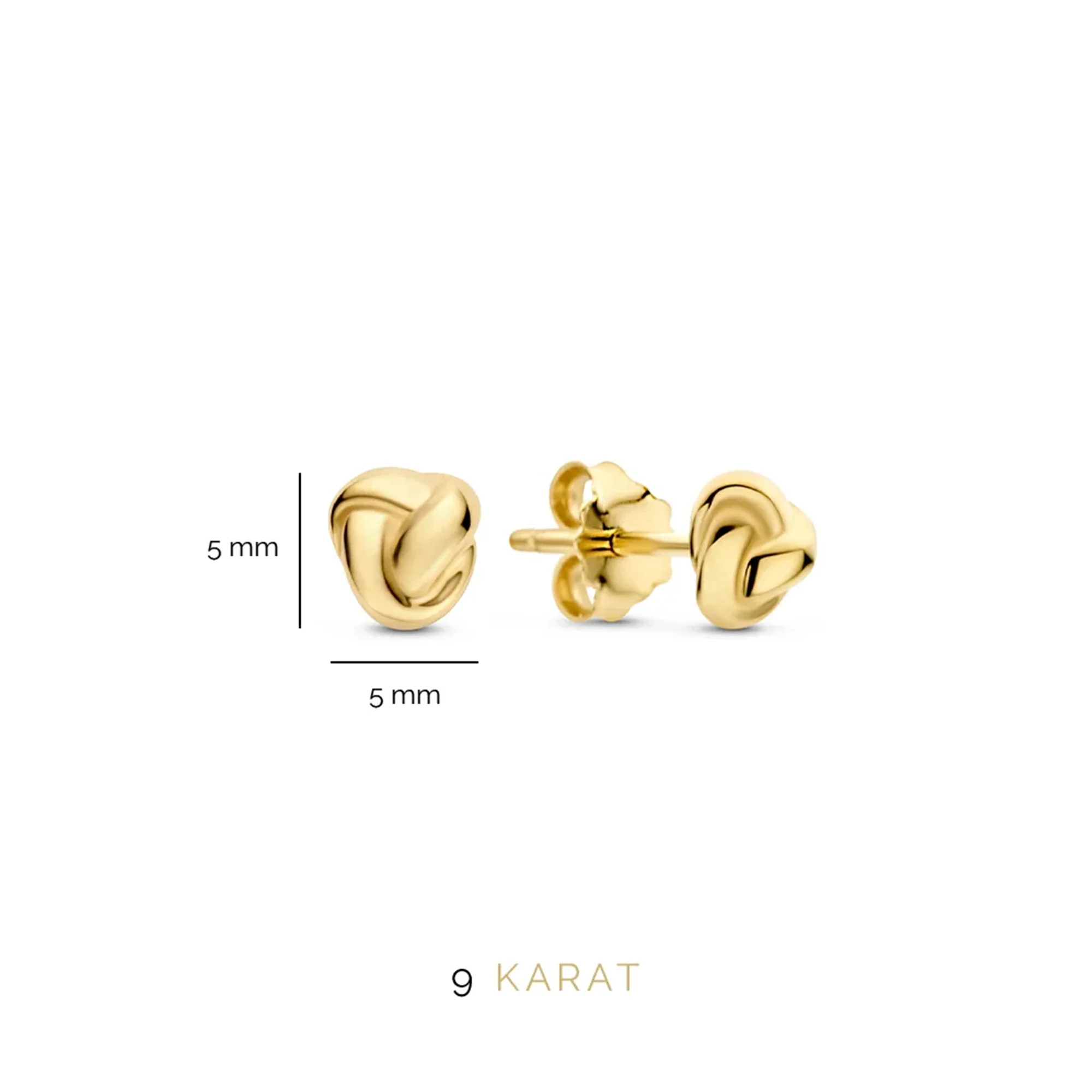 Beloro Jewels Della Spiga Emilia 9 carat gold Ear Studs BO360034 - Image 5