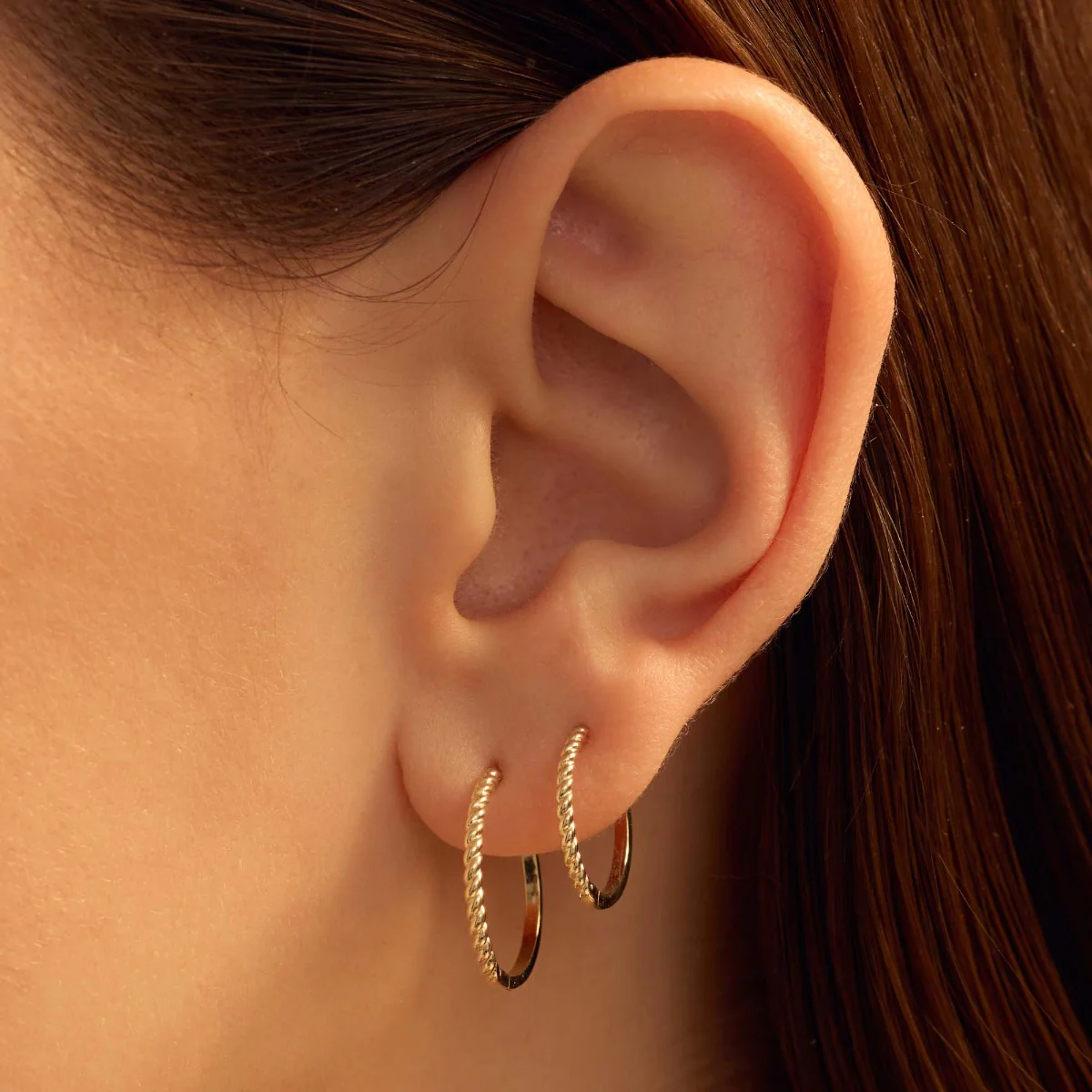 Beloro Jewels Della Spiga Giana 9 karat gold hoop earrings BO360093 - Image 2