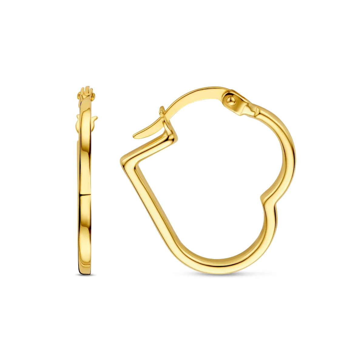 Beloro Jewels Della Spiga Luna 9 karat gold heart earrings BO360081 - Image 4