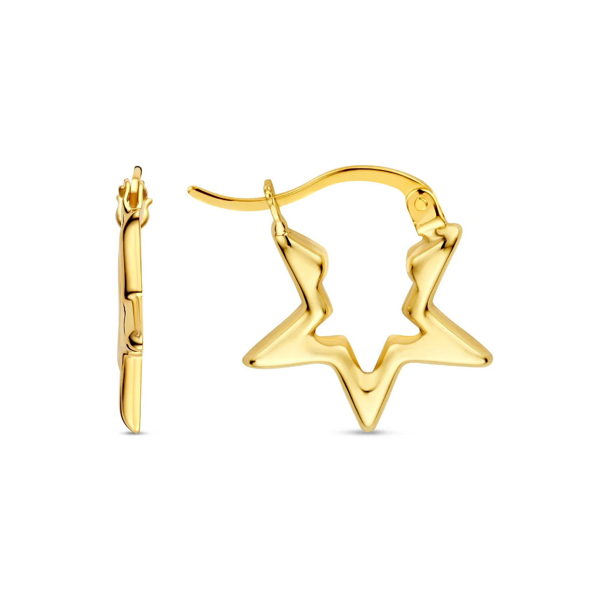 Beloro Jewels Della Spiga Luna 9 Karat Gold Star Earrings BO360083 - Image 4