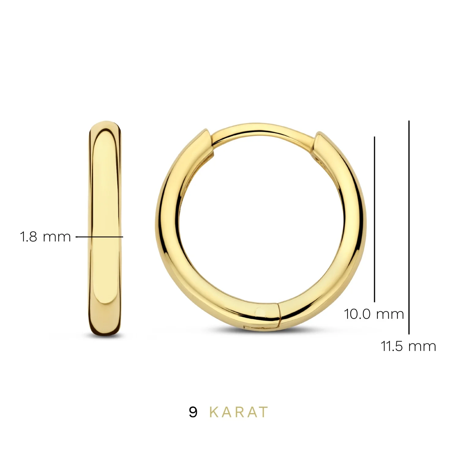 Beloro Jewels La Rinascente Camilla 9 carat gold Hoop Earrings BO360064 - Image 7