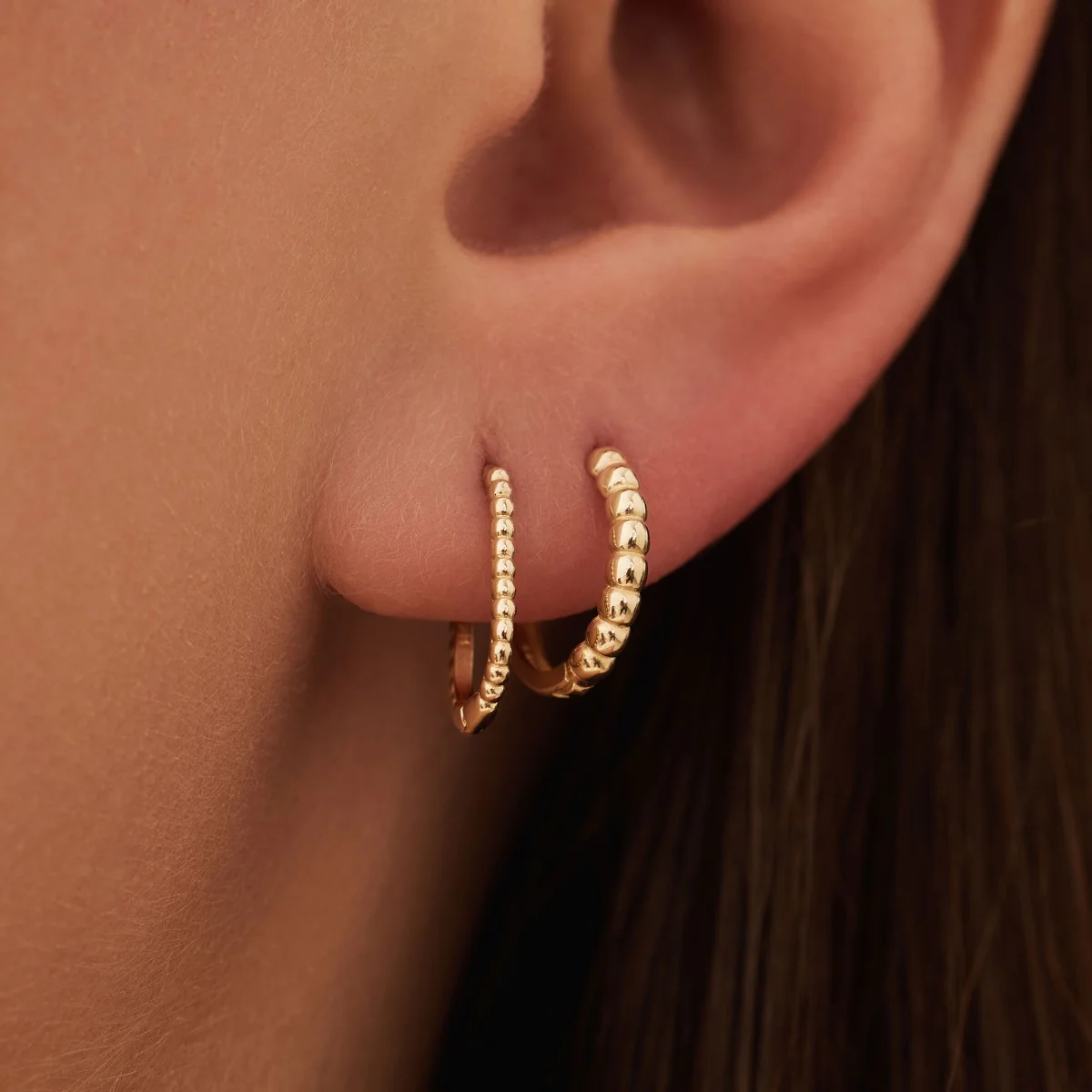 Beloro Jewels La Rinascente Elena 9 karat gold hoop earrings (10.5 mm) BO360070 - Image 4