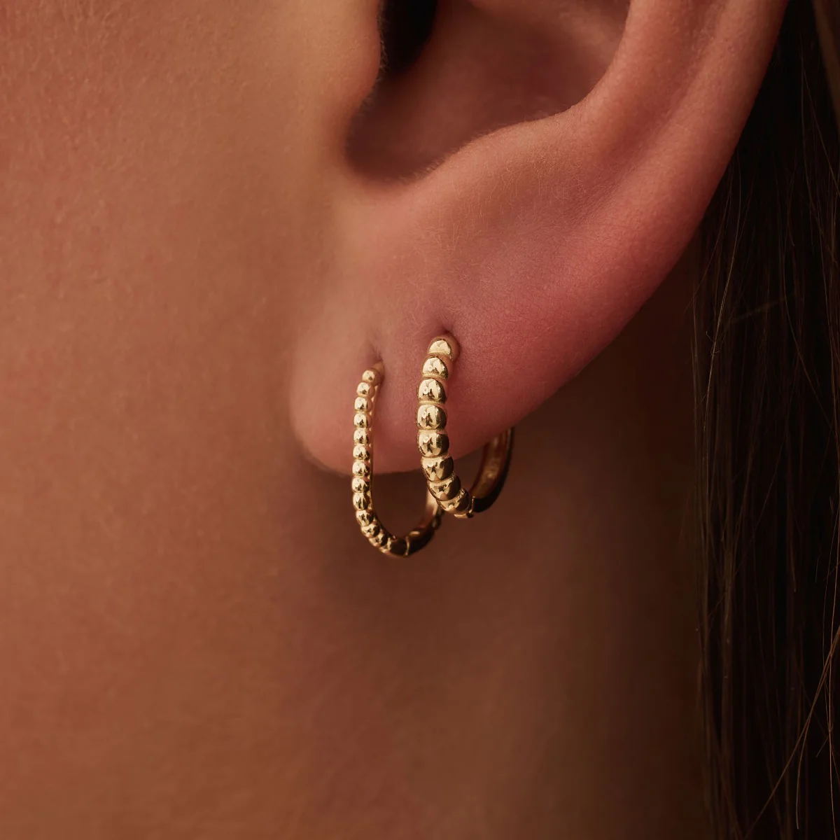 Beloro Jewels La Rinascente Elena 9 karat gold hoop earrings (10.5 mm) BO360070 - Image 5