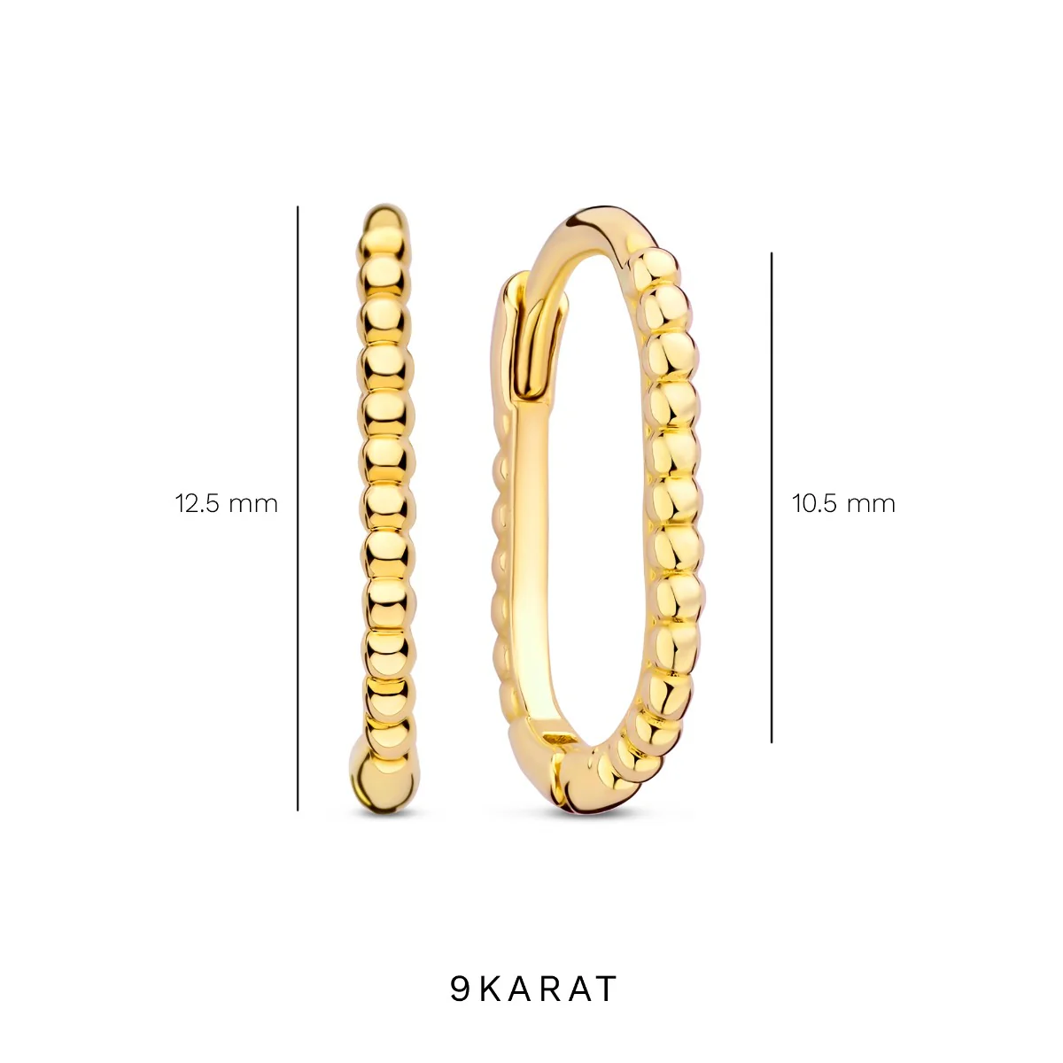 Beloro Jewels La Rinascente Elena 9 karat gold hoop earrings (10.5 mm) BO360070 - Image 7