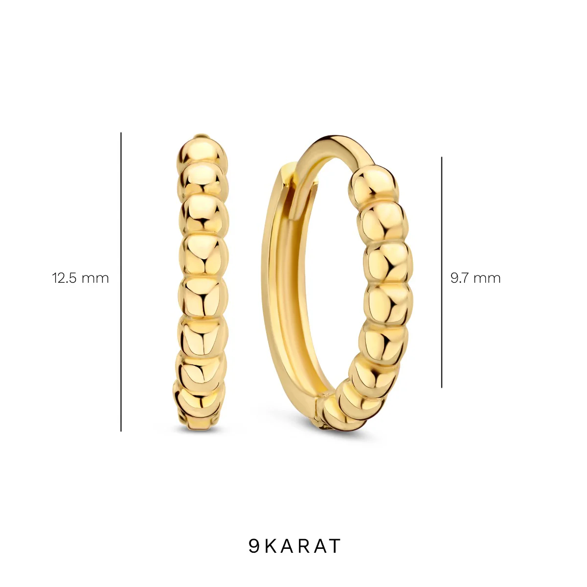 Beloro Jewels La Rinascente Elena 9 karat gold hoop earrings (9.5 mm) BO360071 - Image 7
