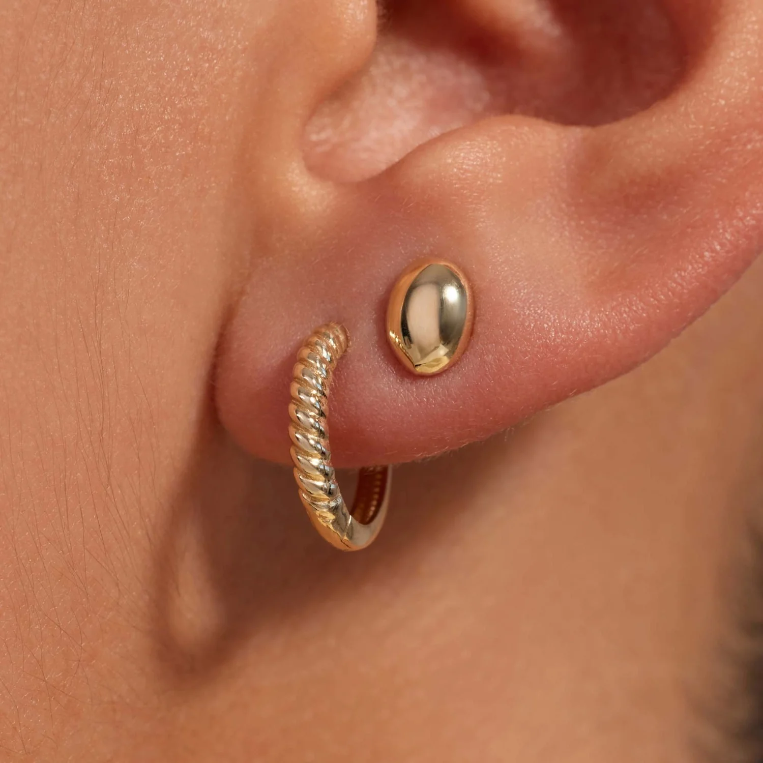 Beloro Jewels La Rinascente Fleur 9 karat gold hoop earrings BO360105 - Image 2