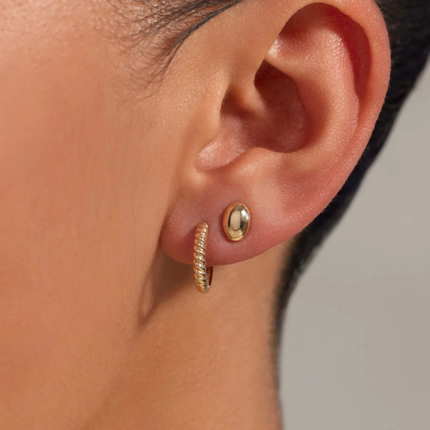 Beloro Jewels La Rinascente Fleur 9 karat gold hoop earrings BO360105 - Image 3