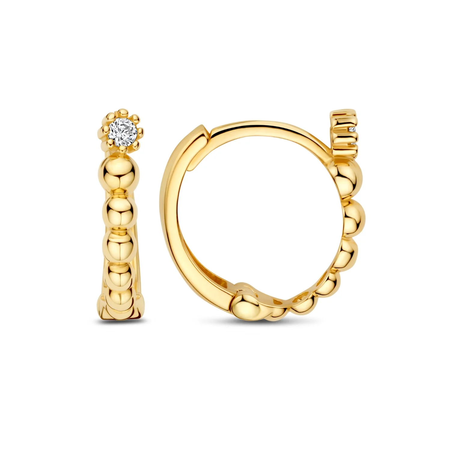 Beloro Jewels Monte Napoleone Milena 9 karat gold hoop earrings (11 mm) BO360098 - Image 5