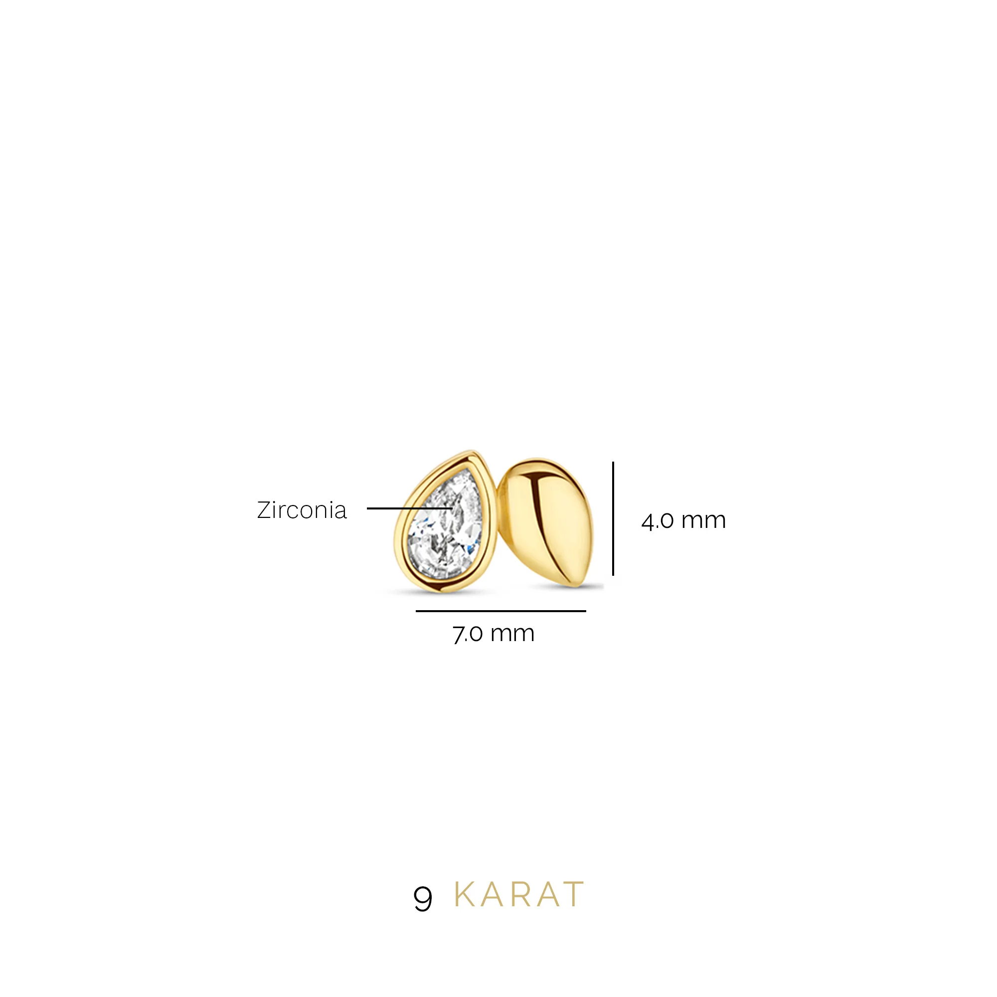 Beloro Jewels Monte Napoleone Natalia 9 carat gold Ear Studs BO360019 - Image 8