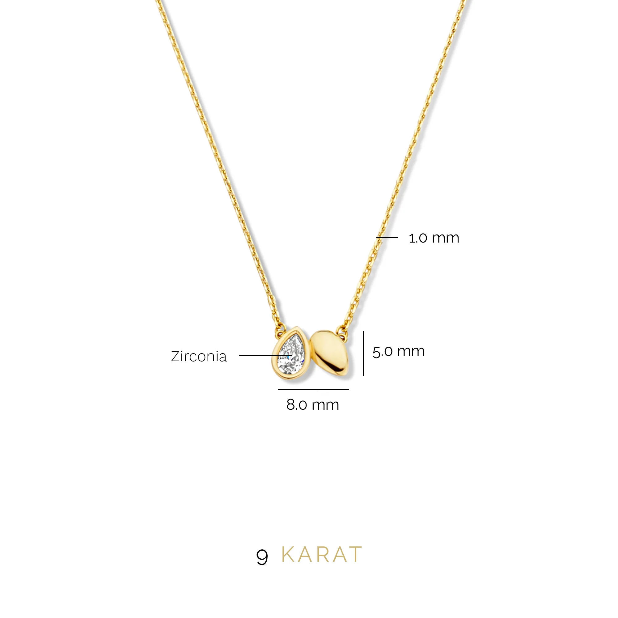Beloro Jewels Monte Napoleone Natalia 9 carat gold Necklace BO340015 - Image 8