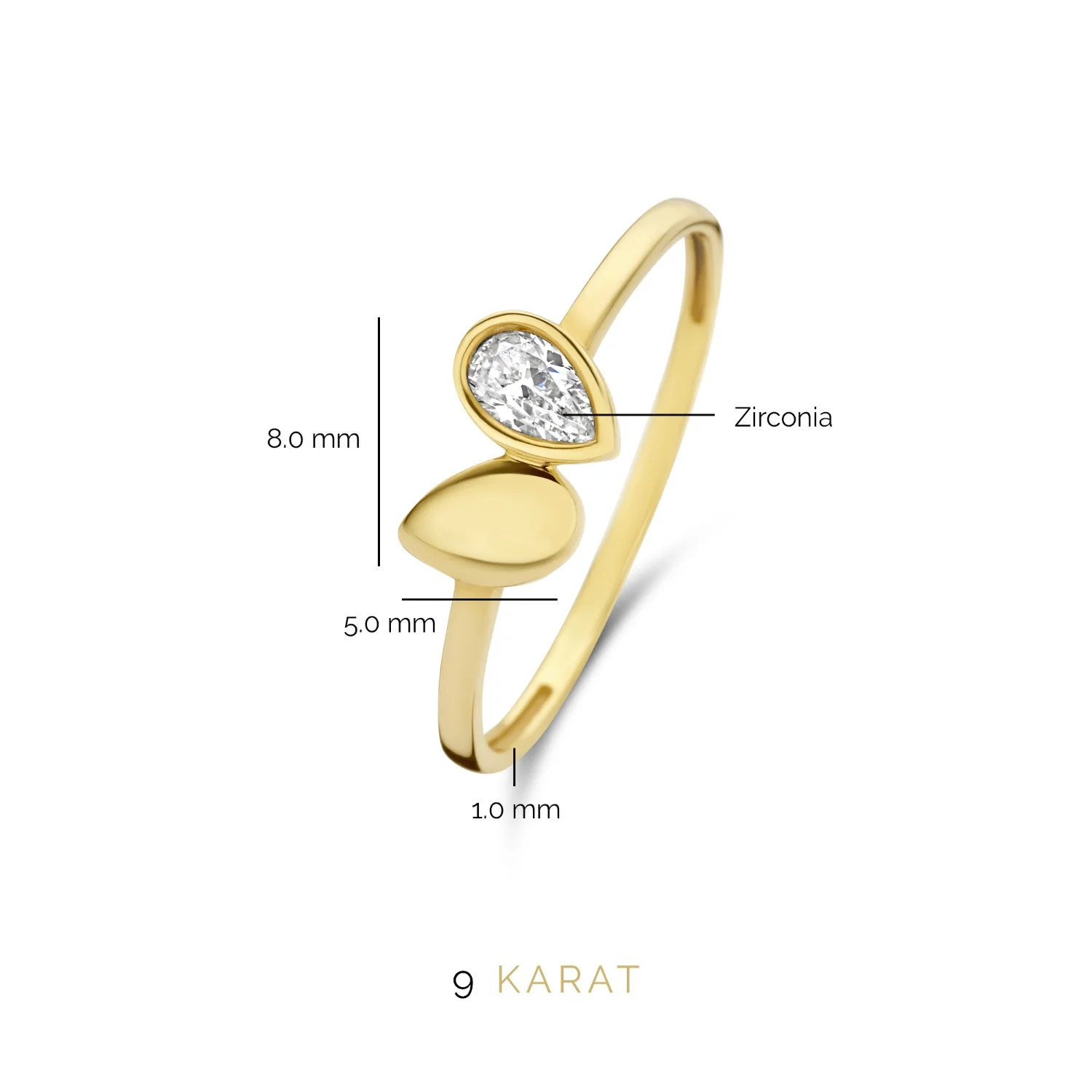 Beloro Jewels Monte Napoleone Natalia 9 carat gold Ring BO330005-52 - Image 8