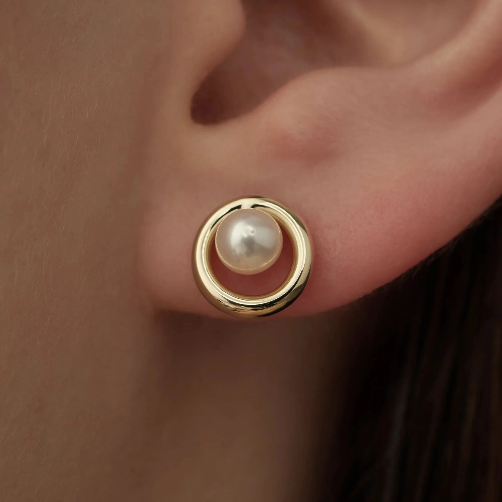 Beloro Jewels Monte Napoleone Perla 9 carat gold Ear Studs BO360039 - Image 3