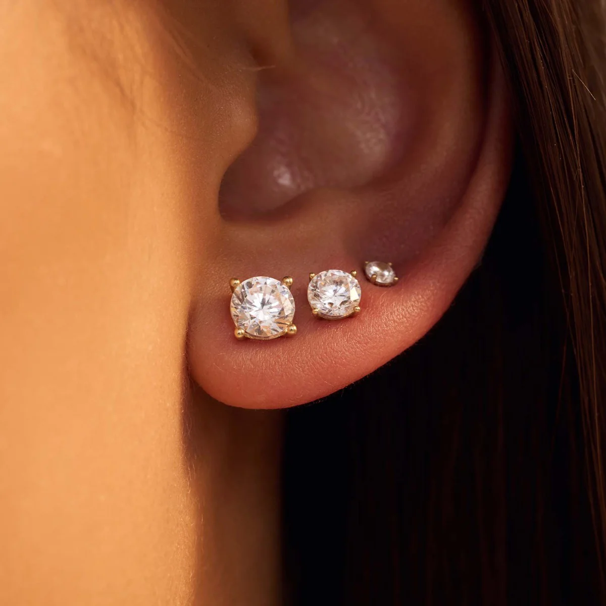 Beloro Jewels Monte Napoleone Stella 9 carat gold Ear Studs BO360013 - Image 3