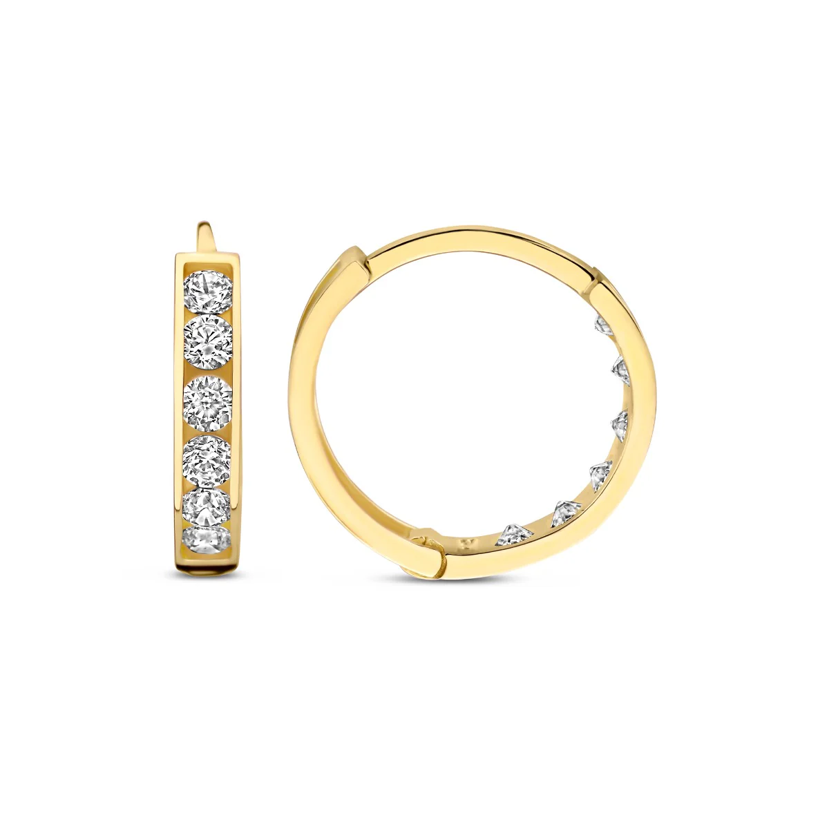 Beloro Jewels Monte Napoleone Stella 9 Karat Gold Hoop Earrings BO360067 - Image 3