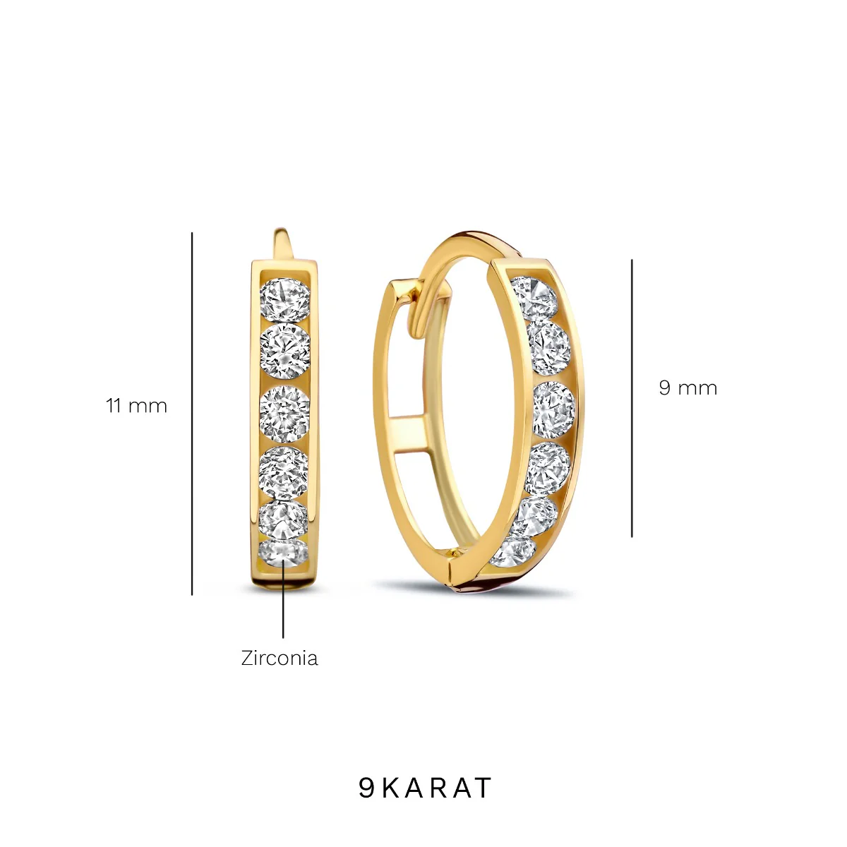Beloro Jewels Monte Napoleone Stella 9 Karat Gold Hoop Earrings BO360067 - Image 7