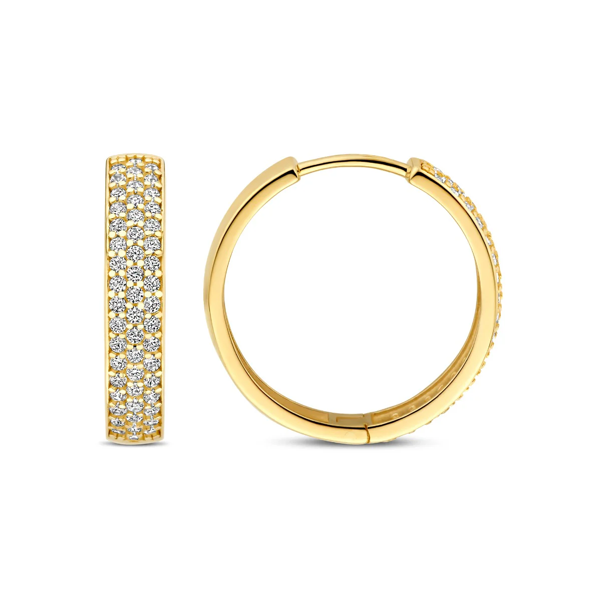 Beloro Jewels Monte Napoleone Stella 9 karat gold hoop earrings with zirconia BO360087 - Image 4