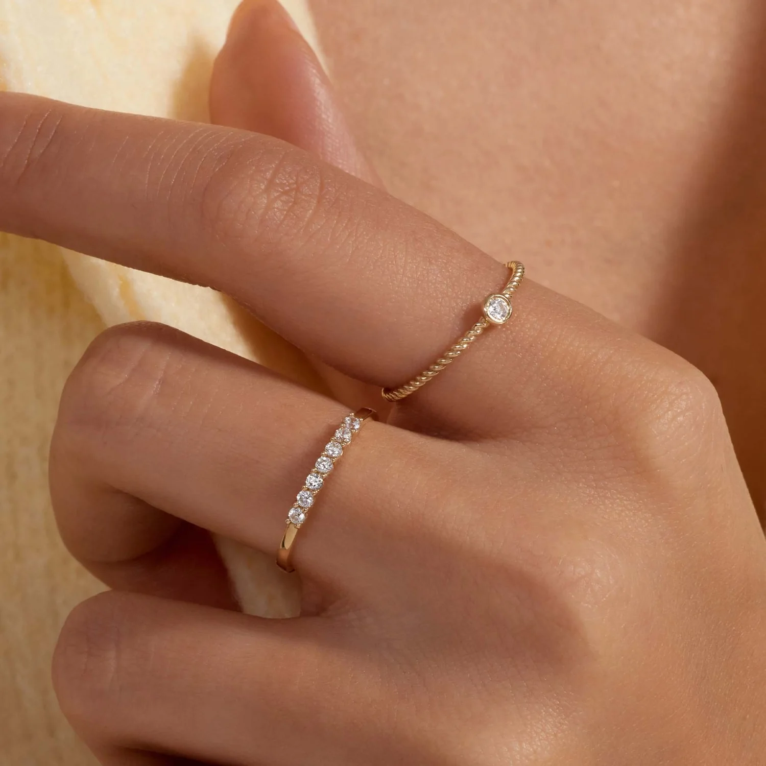 Beloro Jewels Monte Napoleone Stella 9 karat gold ring with zirconia stones BO330054-56 - Image 4
