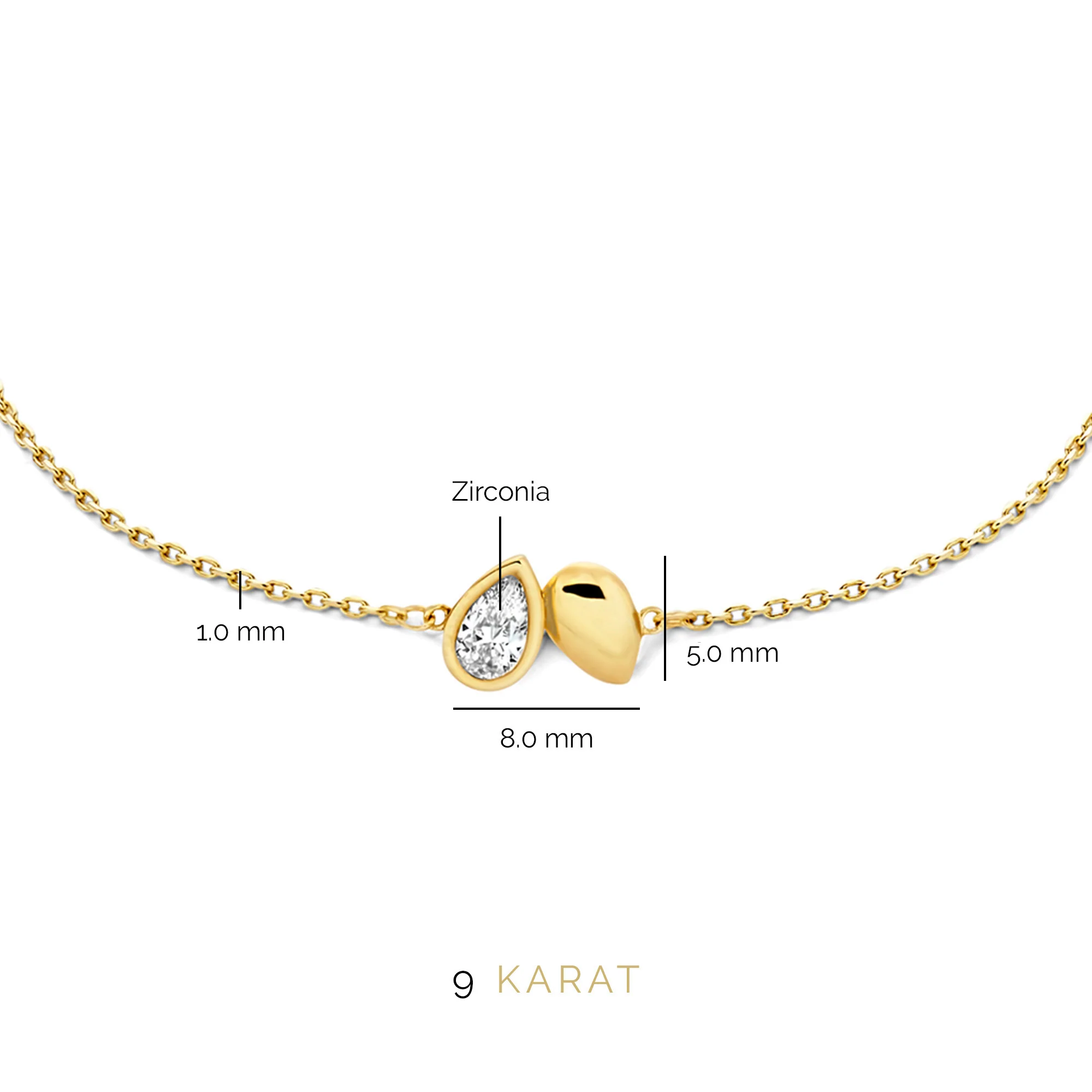 Beloro Jewels Regalo d'Amore 9 carat gold Necklace and Bracelet Giftset BO90016 - Image 9