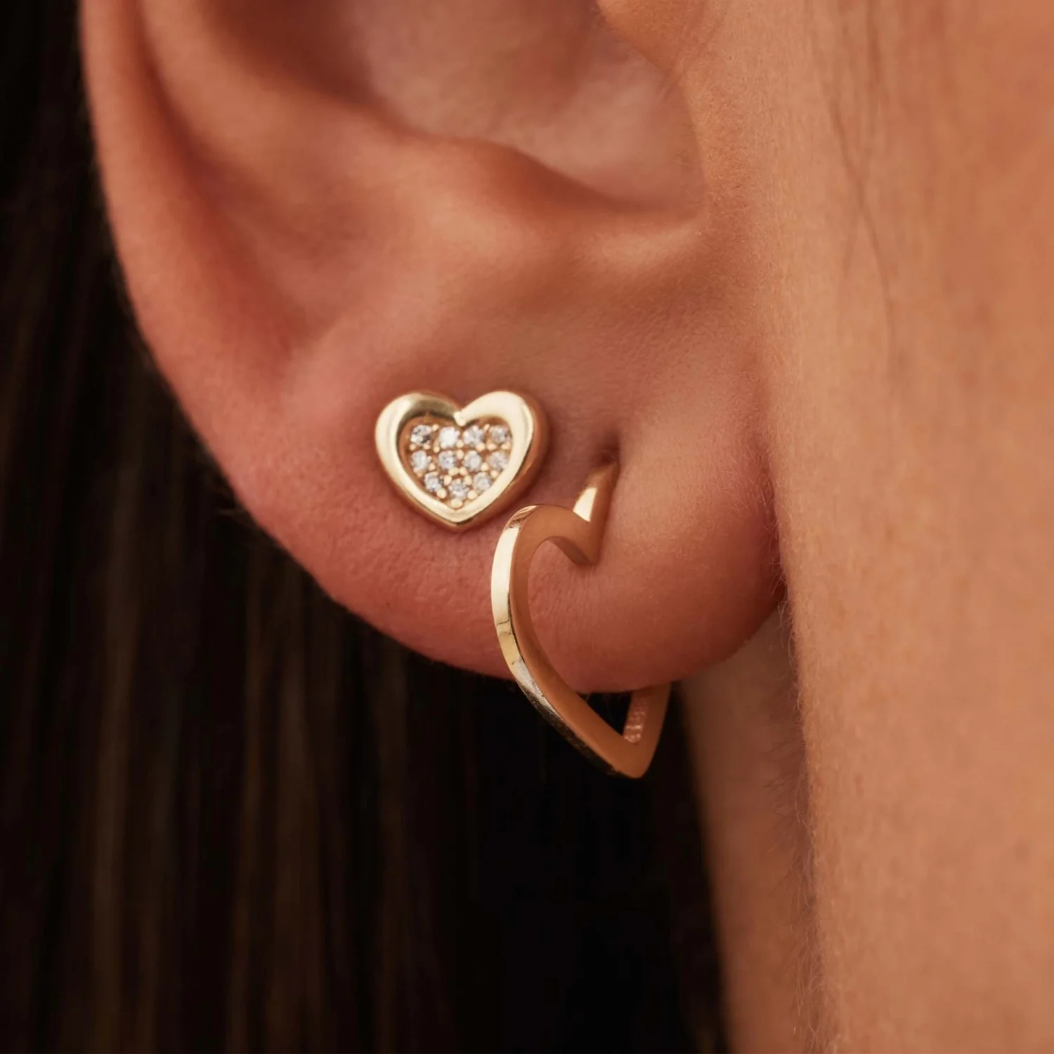 Beloro Jewels Regalo d'Amore 9 karat gold earring set with heart BO90051 - Image 3
