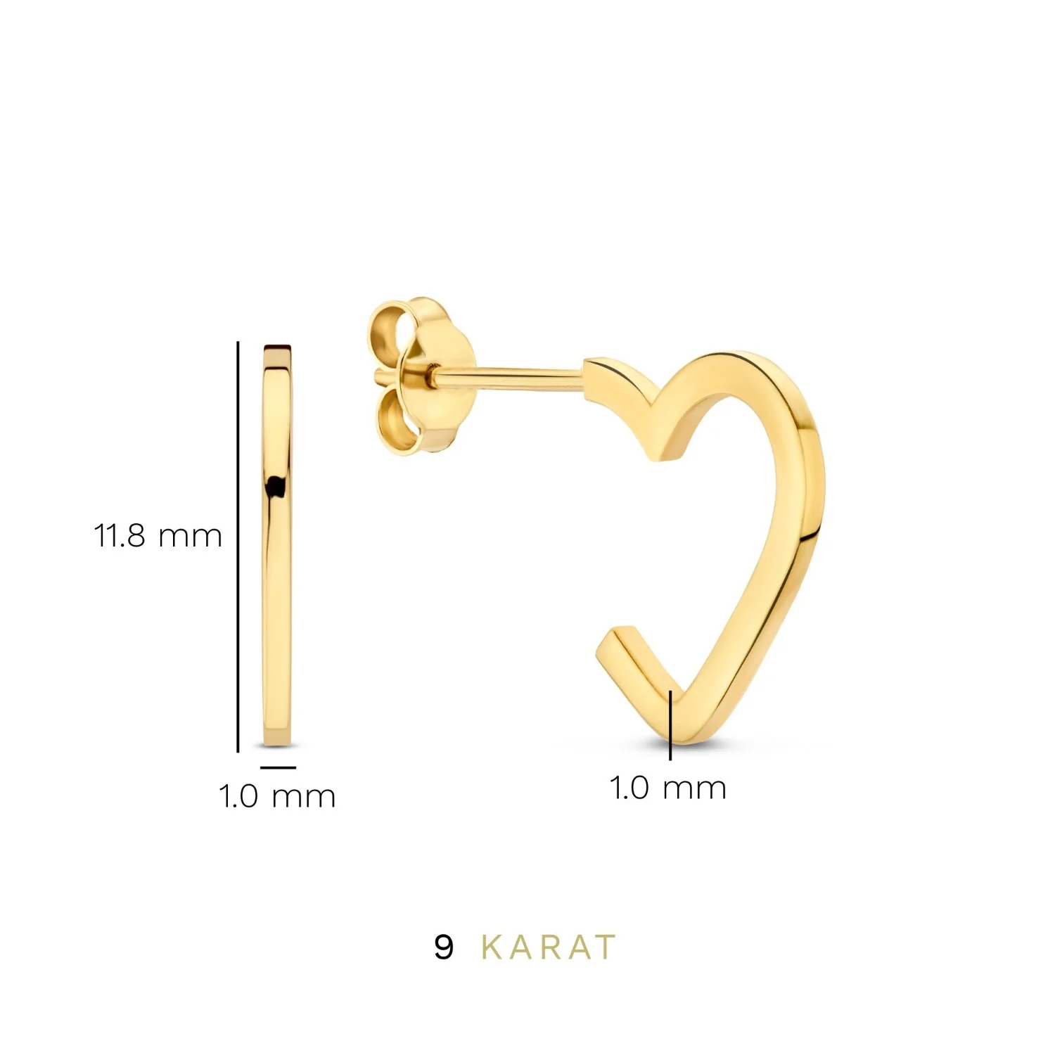 Beloro Jewels Regalo d'Amore 9 karat gold earring set with heart BO90051 - Image 8