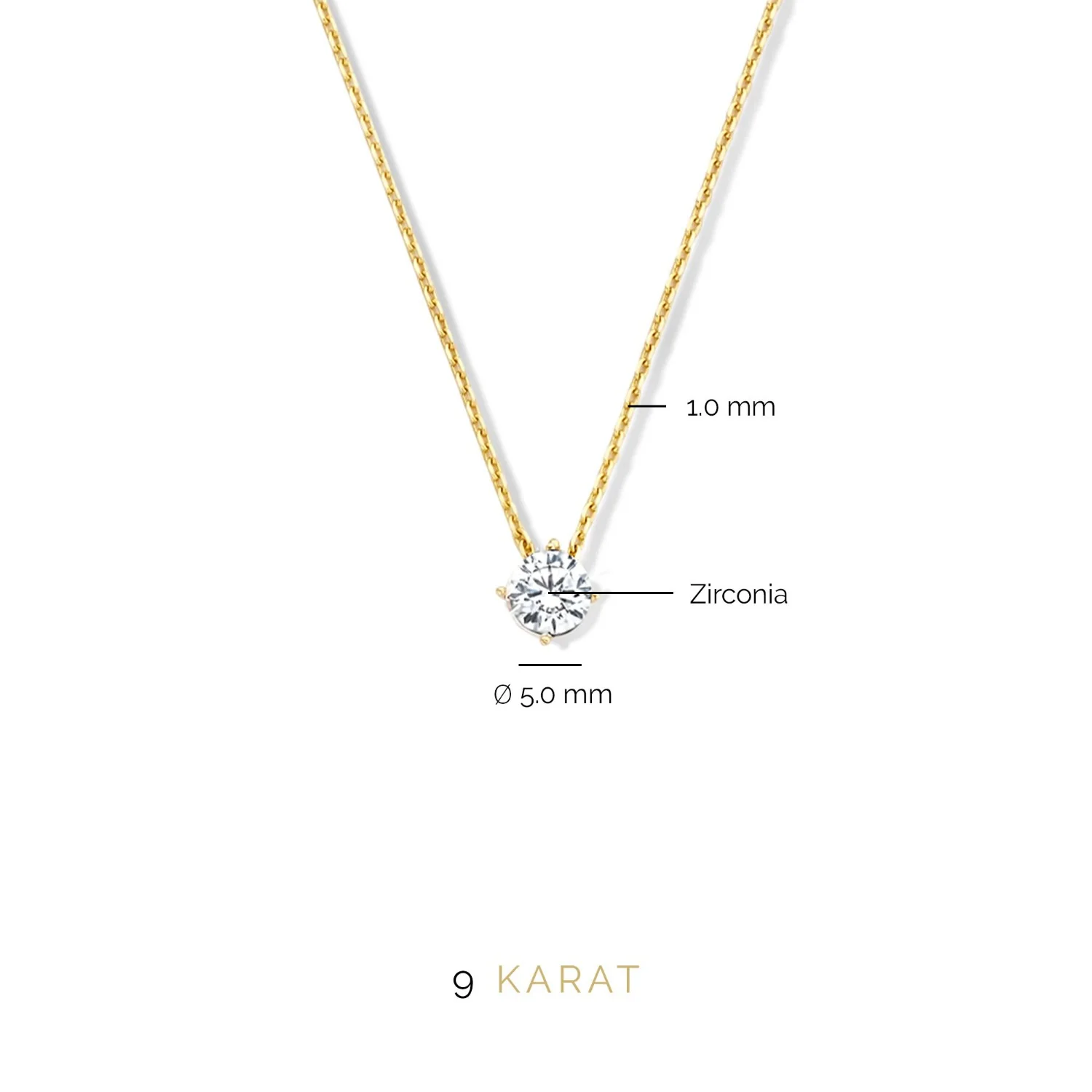 Beloro Jewels Regalo d'Amore 9 karat gold necklace and bracelet gift set with zirconia stones BO90048 - Image 8