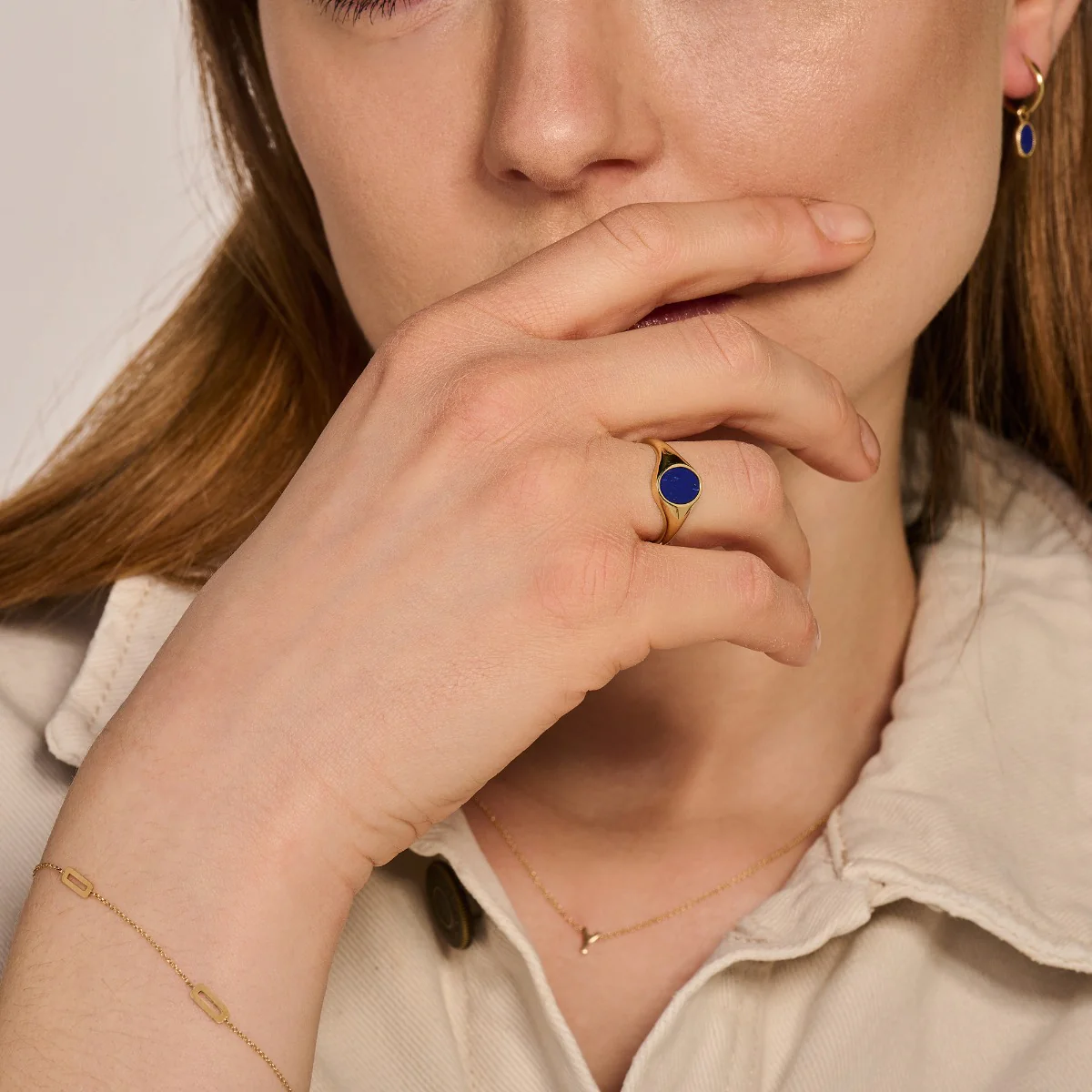 Blush 14 Carat Golden Signet ring 1214YLA/56 - Image 2