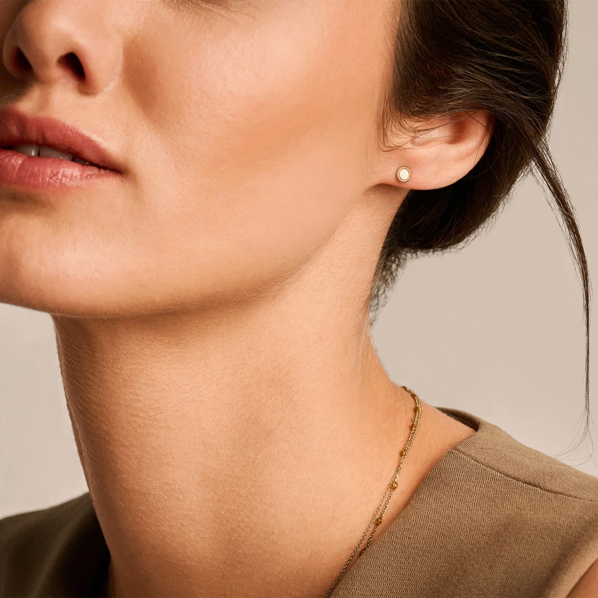 Blush 14 karat gold Ear Stud 7350YGO - Image 2
