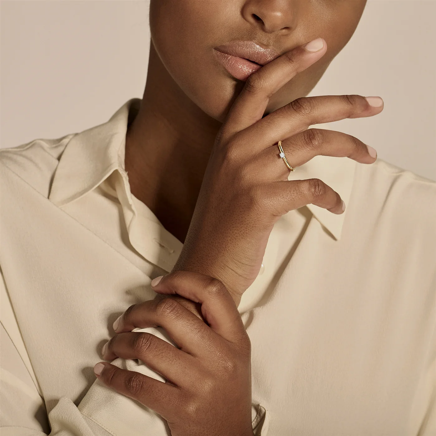 Blush Diamonds 14k Gold Ring with Diamond 1602BDI/50 - Image 2