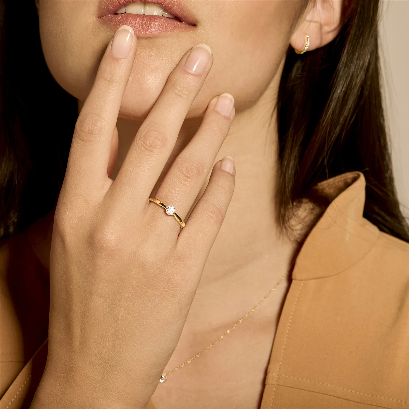 Blush Diamonds 14k Gold Ring with Diamond 1653BDI/56 - Image 2