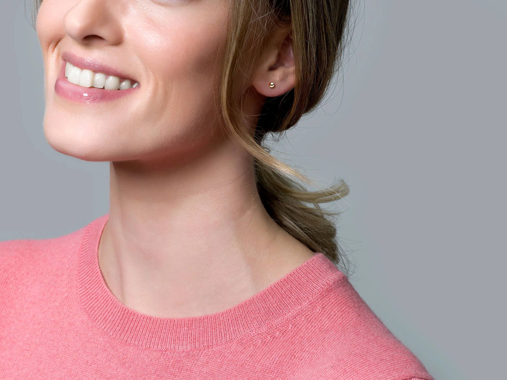 Blush Gold Ear Stud 7120YGO - Image 3