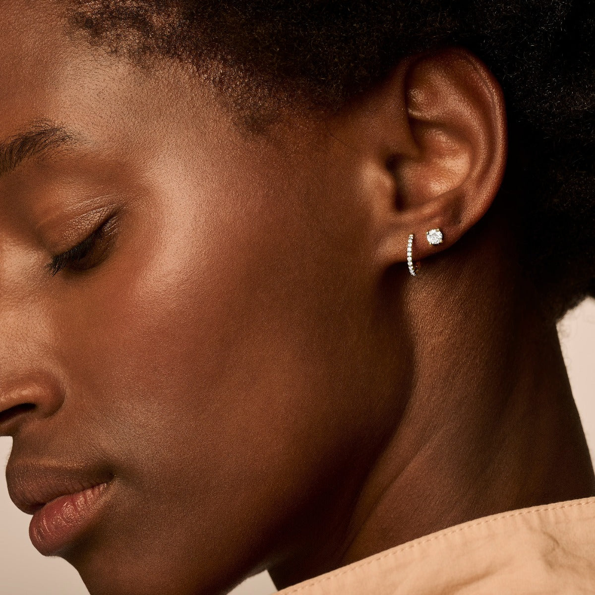 Blush Gold Hoop Earrings 7270YZI - Image 2