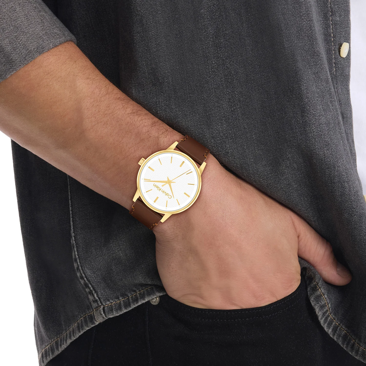 Calvin Klein Linked Wit Heren Horloge 2002-CK25200503 - Image 2