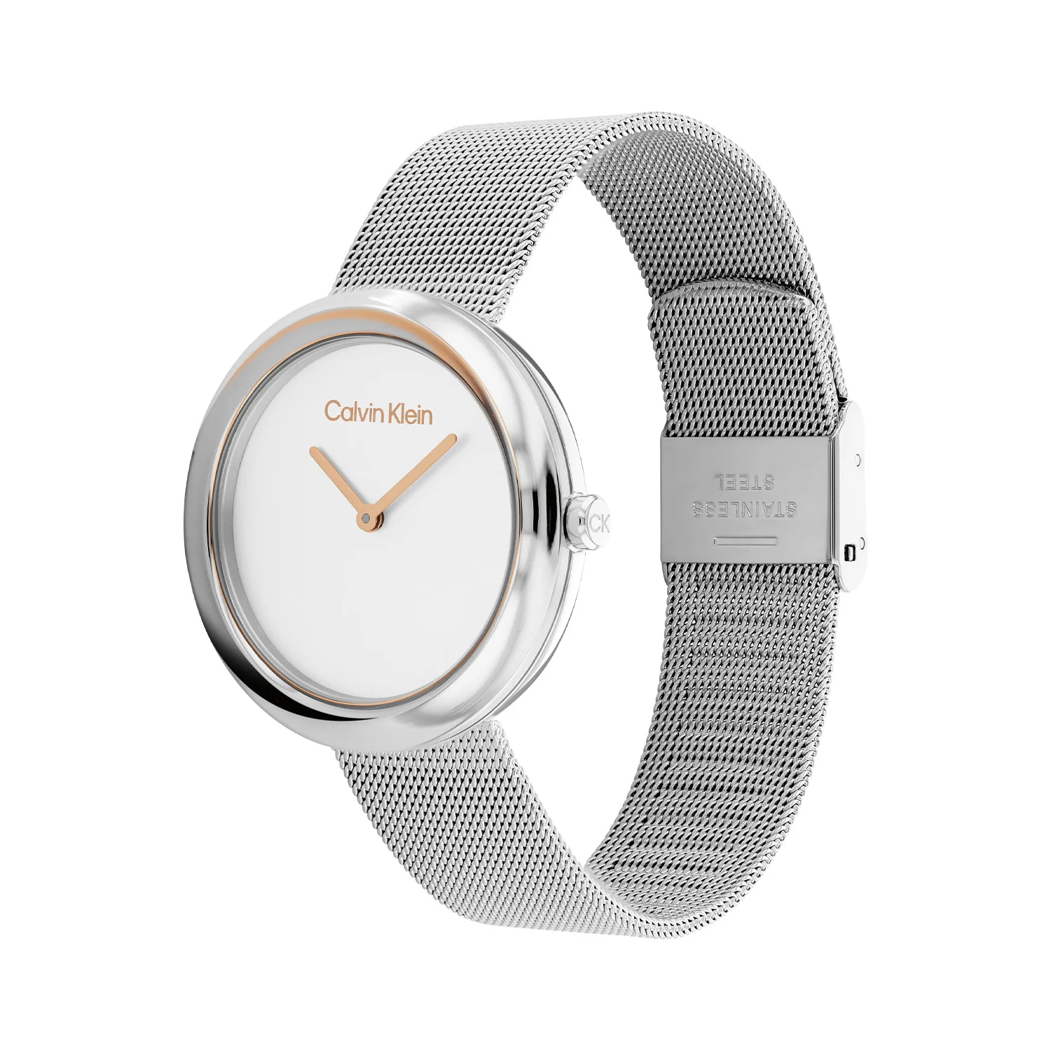 Calvin Klein Twisted Bezel Silver Women's Watch 2002-CK25200011 - Image 2